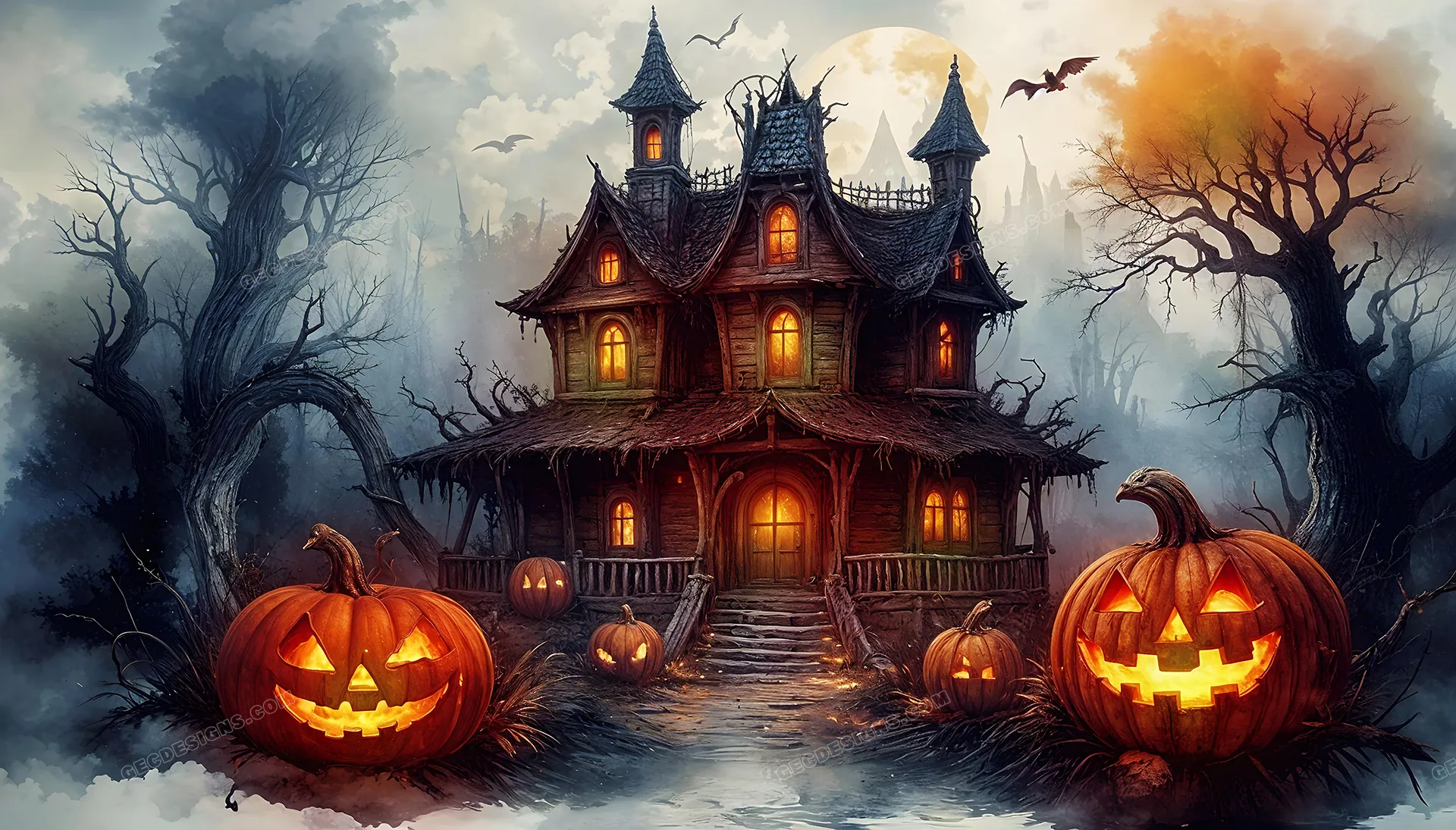 Halloween wallpaper, Scary haunted