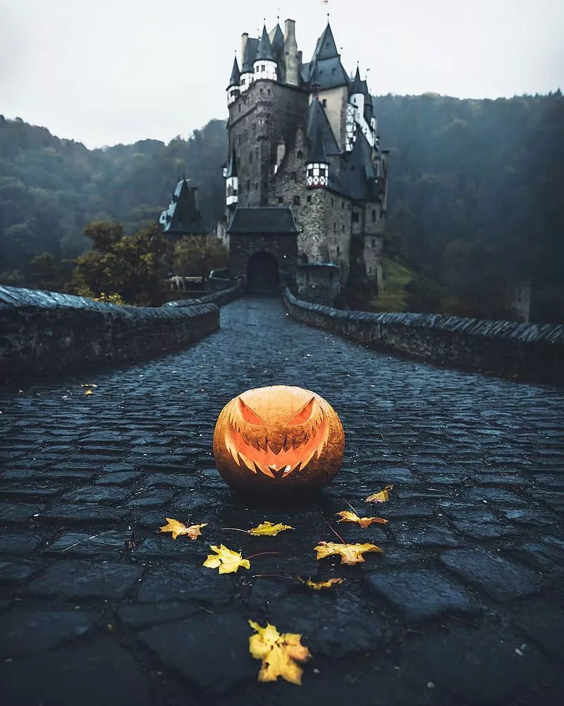 Halloween, castle, HD phone wallpaper
