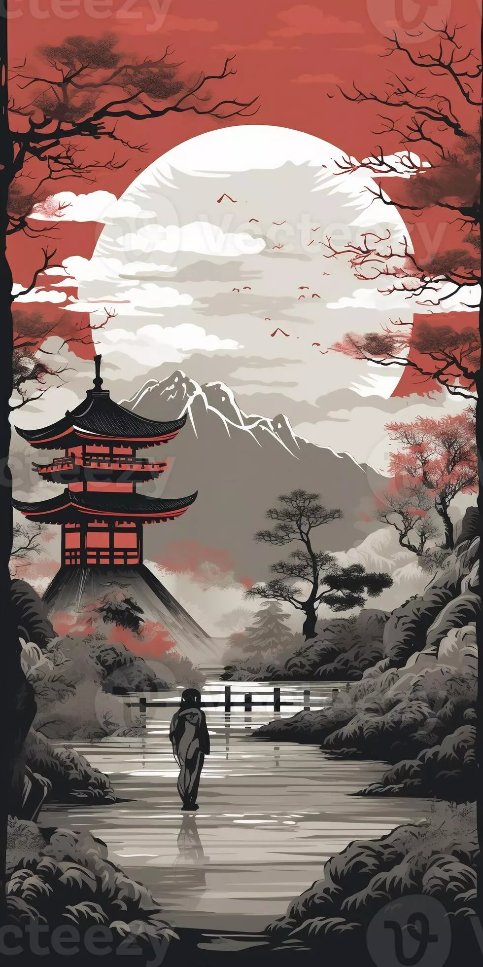 Vintage Minimalistic landscape