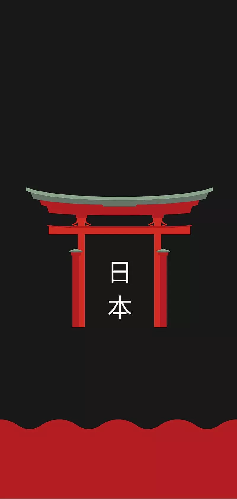 Japan, dark, japanese, red, HD phone