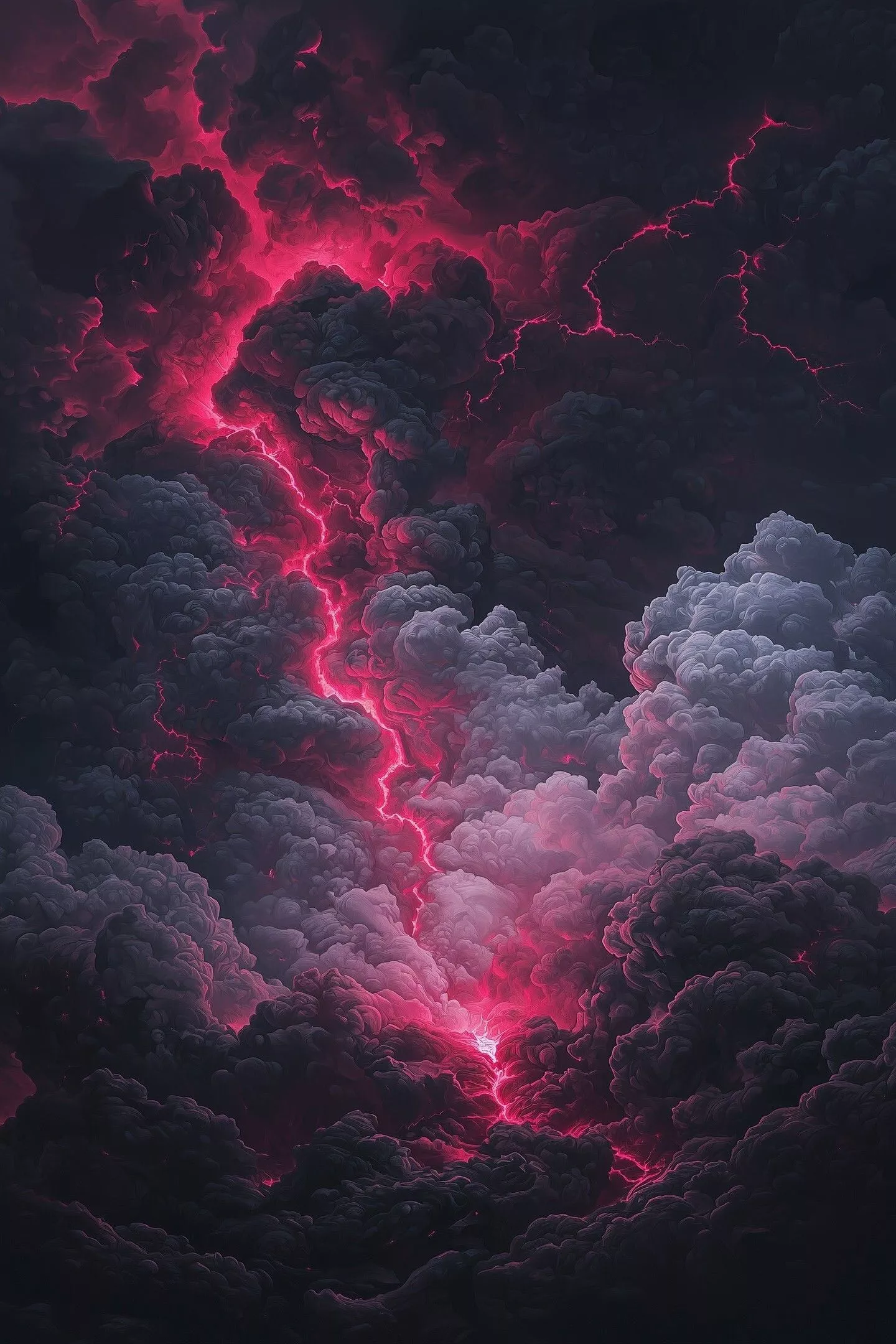 Pink Electricity Dark Wallpaper