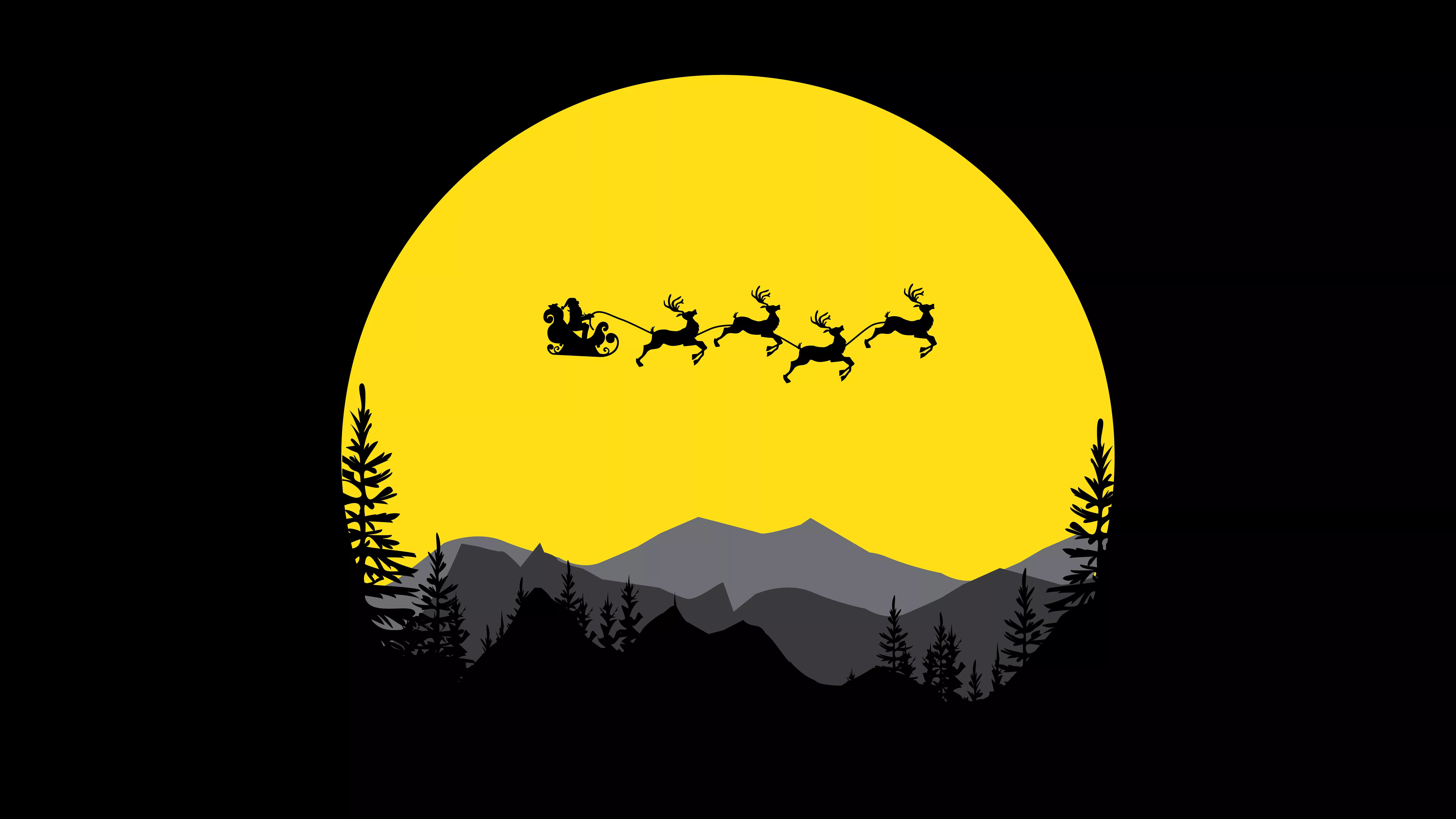 Download Black Minimalist Reindeer