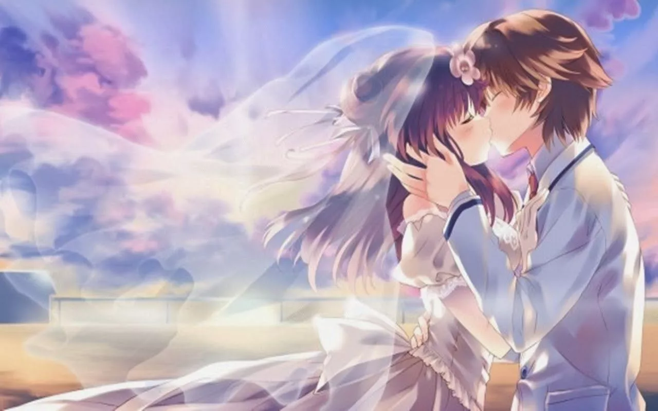 Romantic Boy and Girl anime wallpaper
