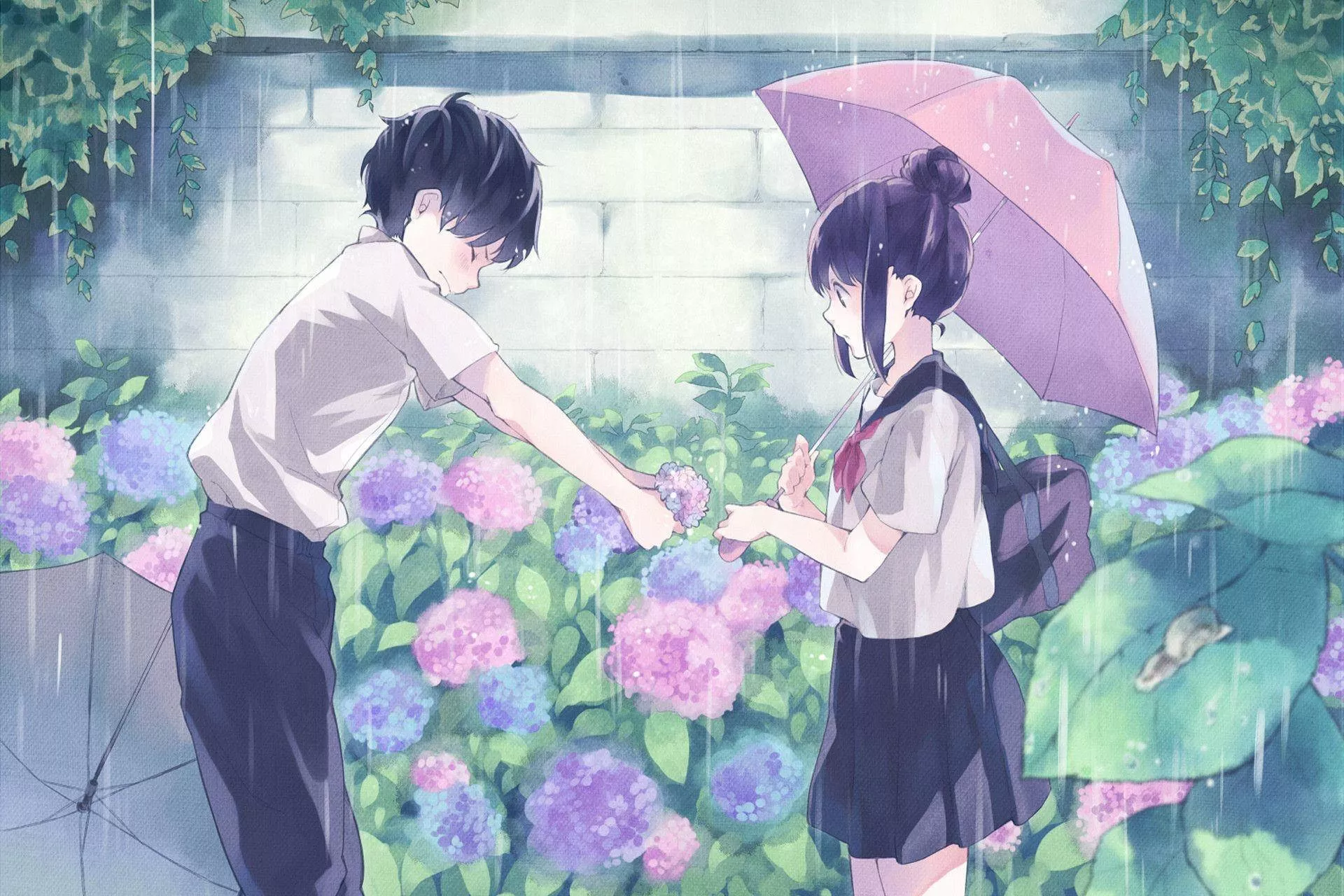 Download Cute Anime Couple In School