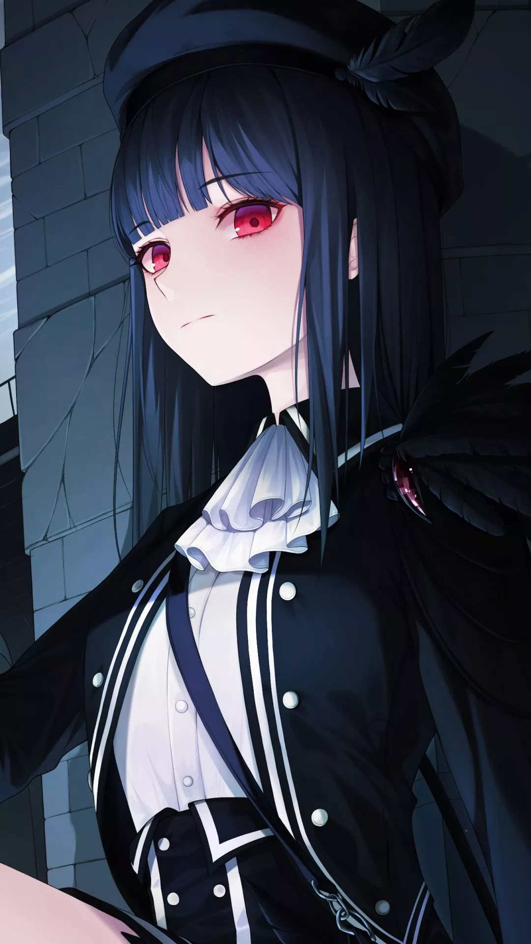 Mobile wallpaper: Anime, Girl, Red Eyes