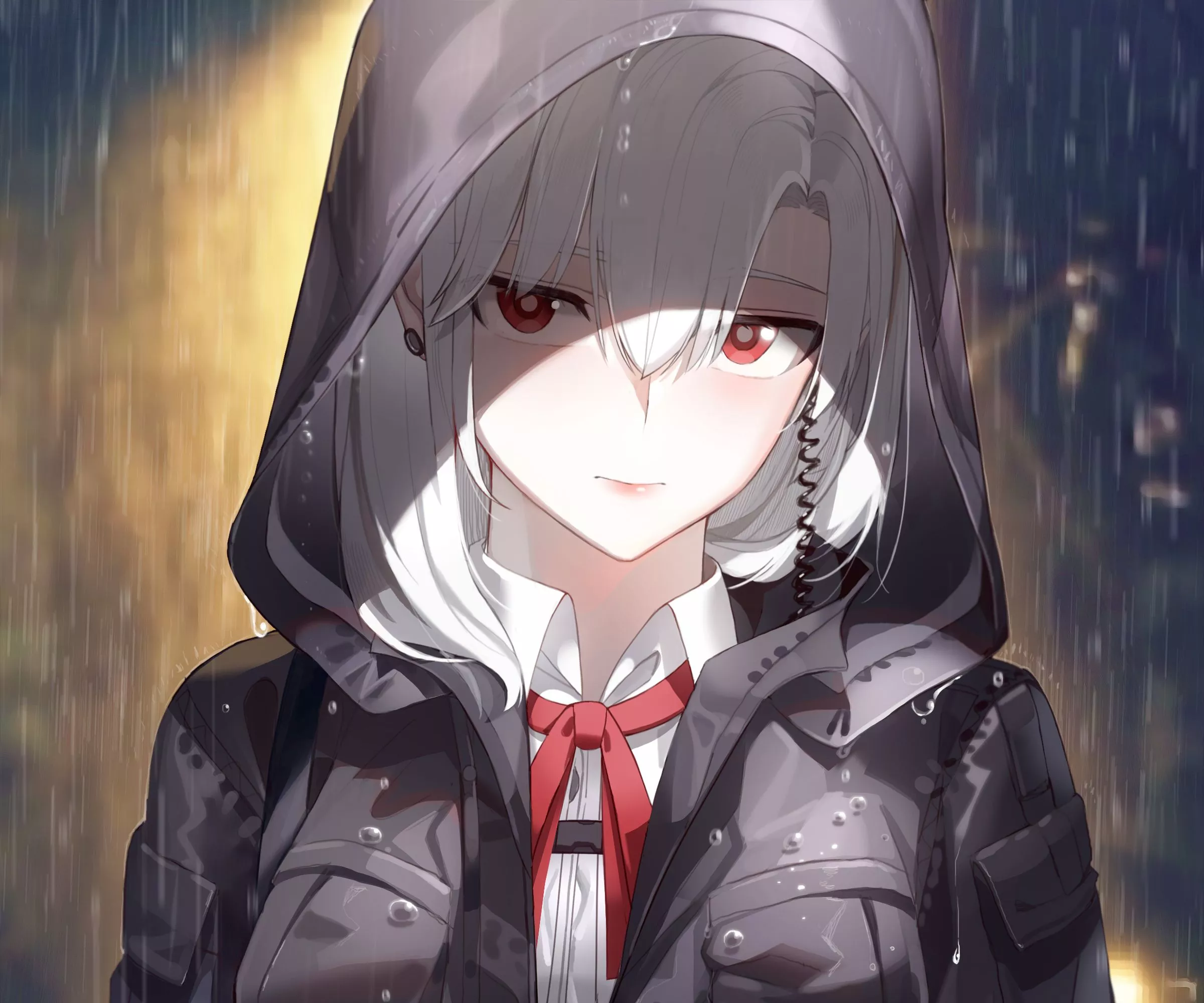 Download Rain Red Eyes Anime Girl Anime