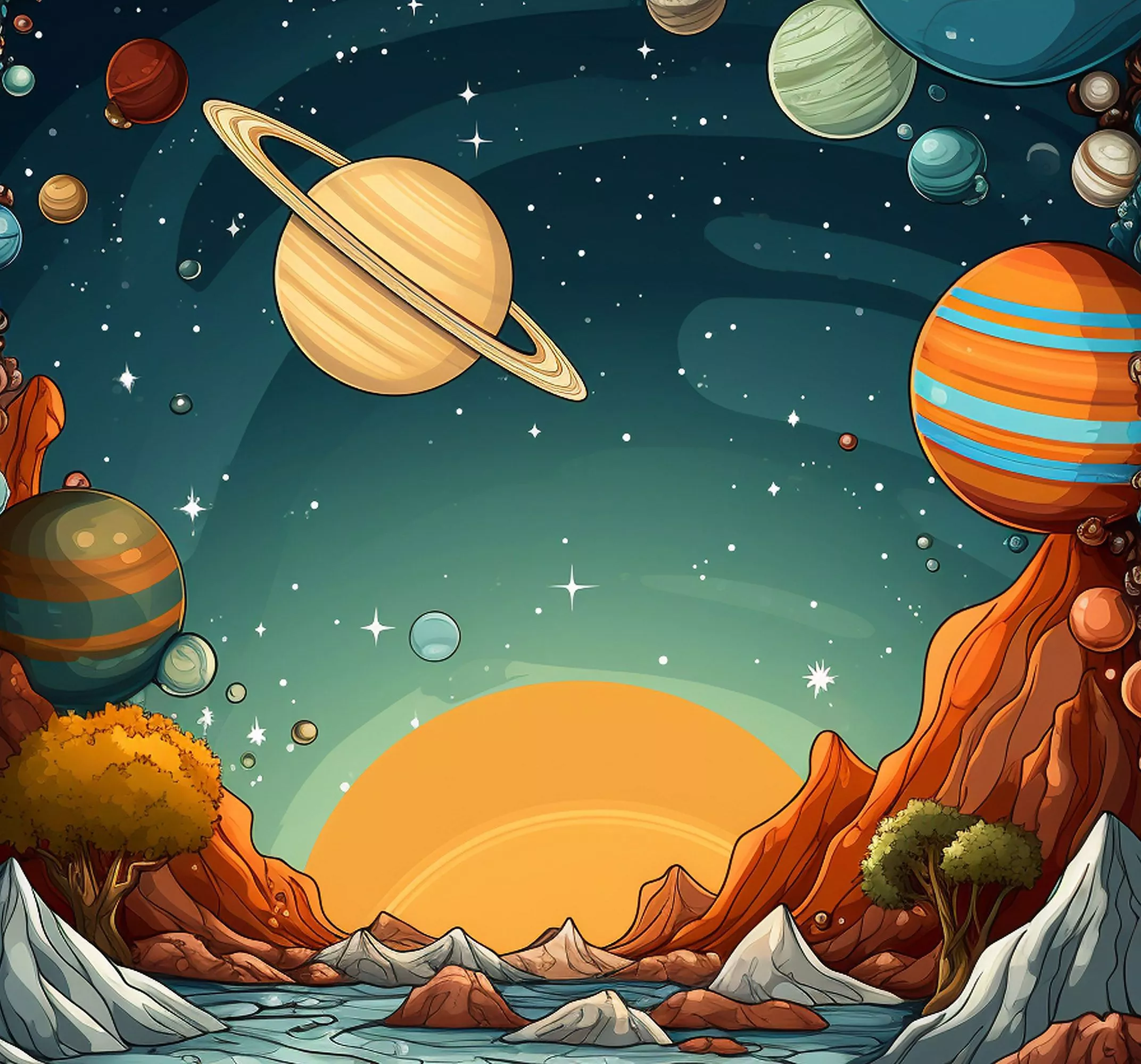 Outer Space Theme Wallpaper Online