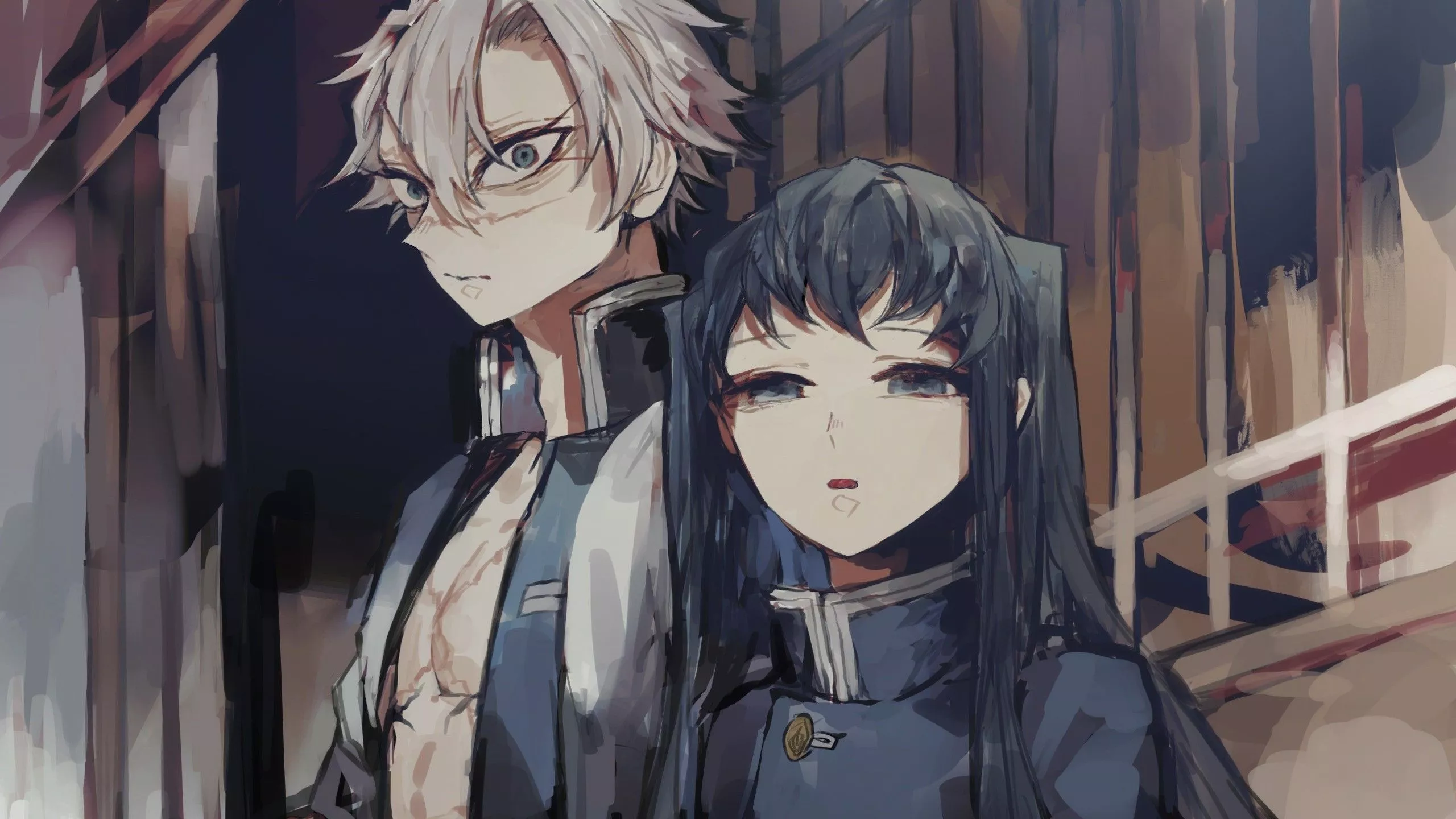 Demon Slayer Sanemi With Brown Hair