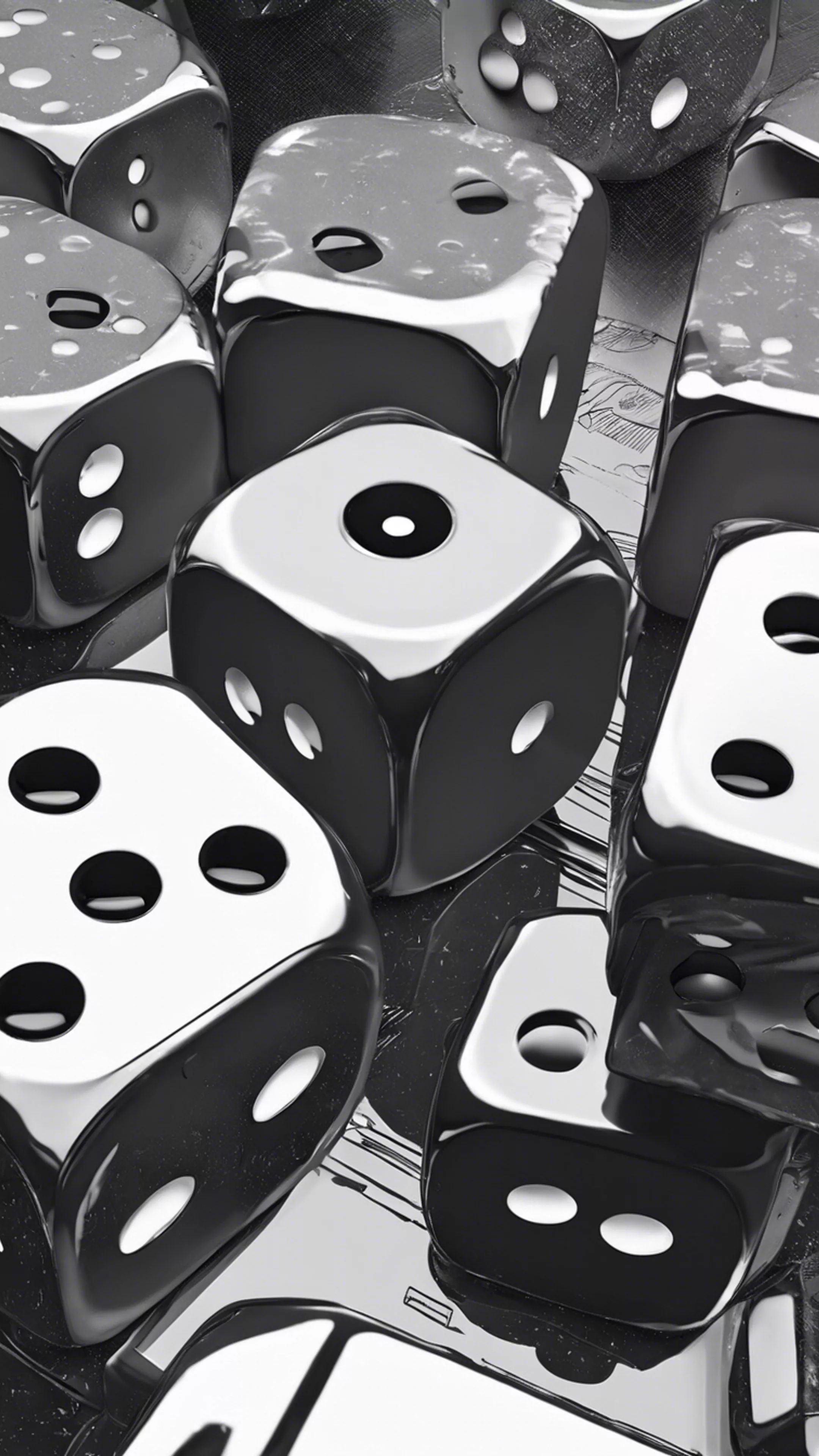 A Monochrome Close Up Of Gaming Dice