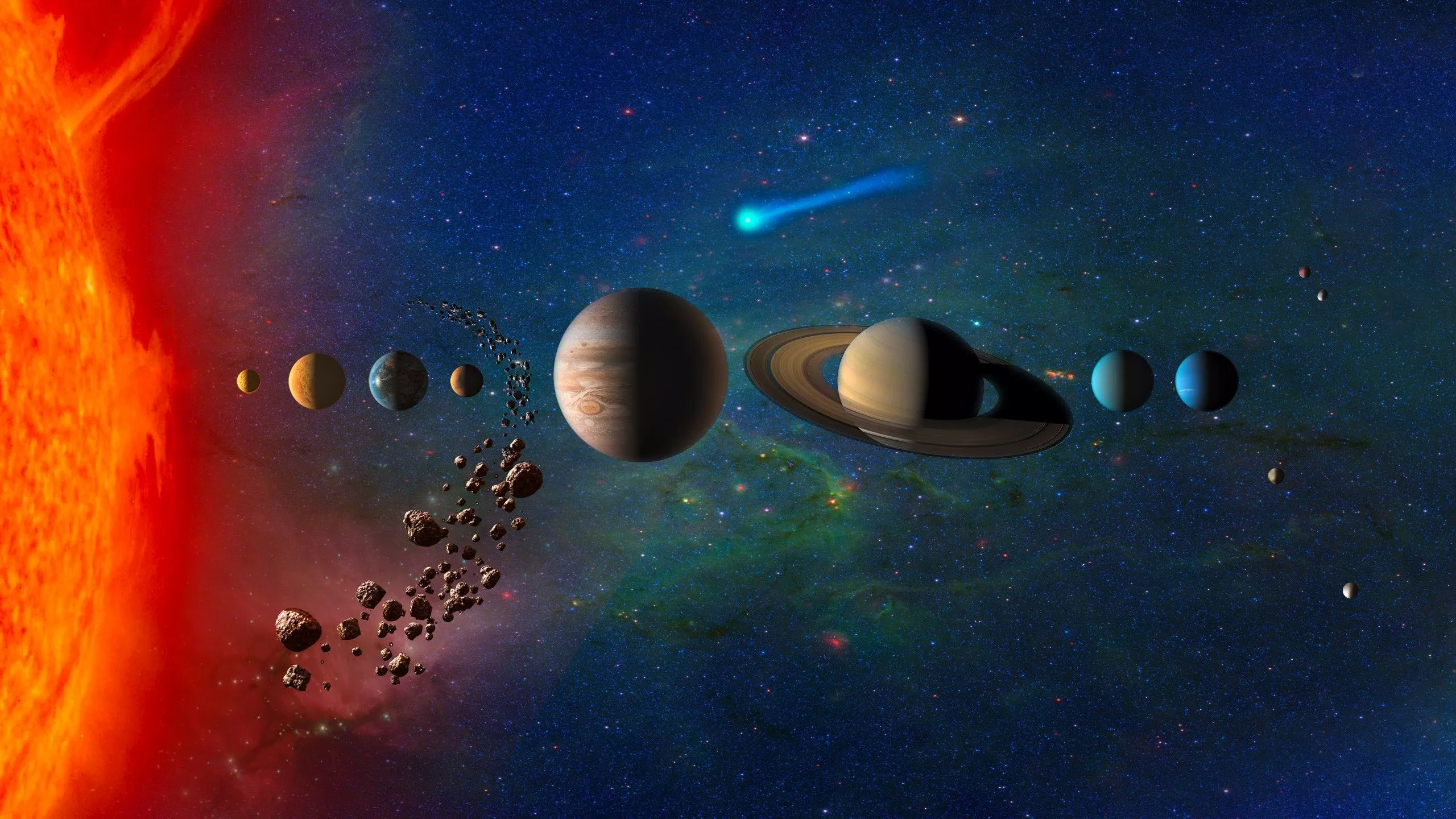 Planets in Solar System 4K Wallpaper