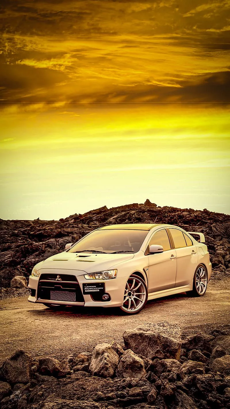 Evo IX, car, jdm, lancer, sunset