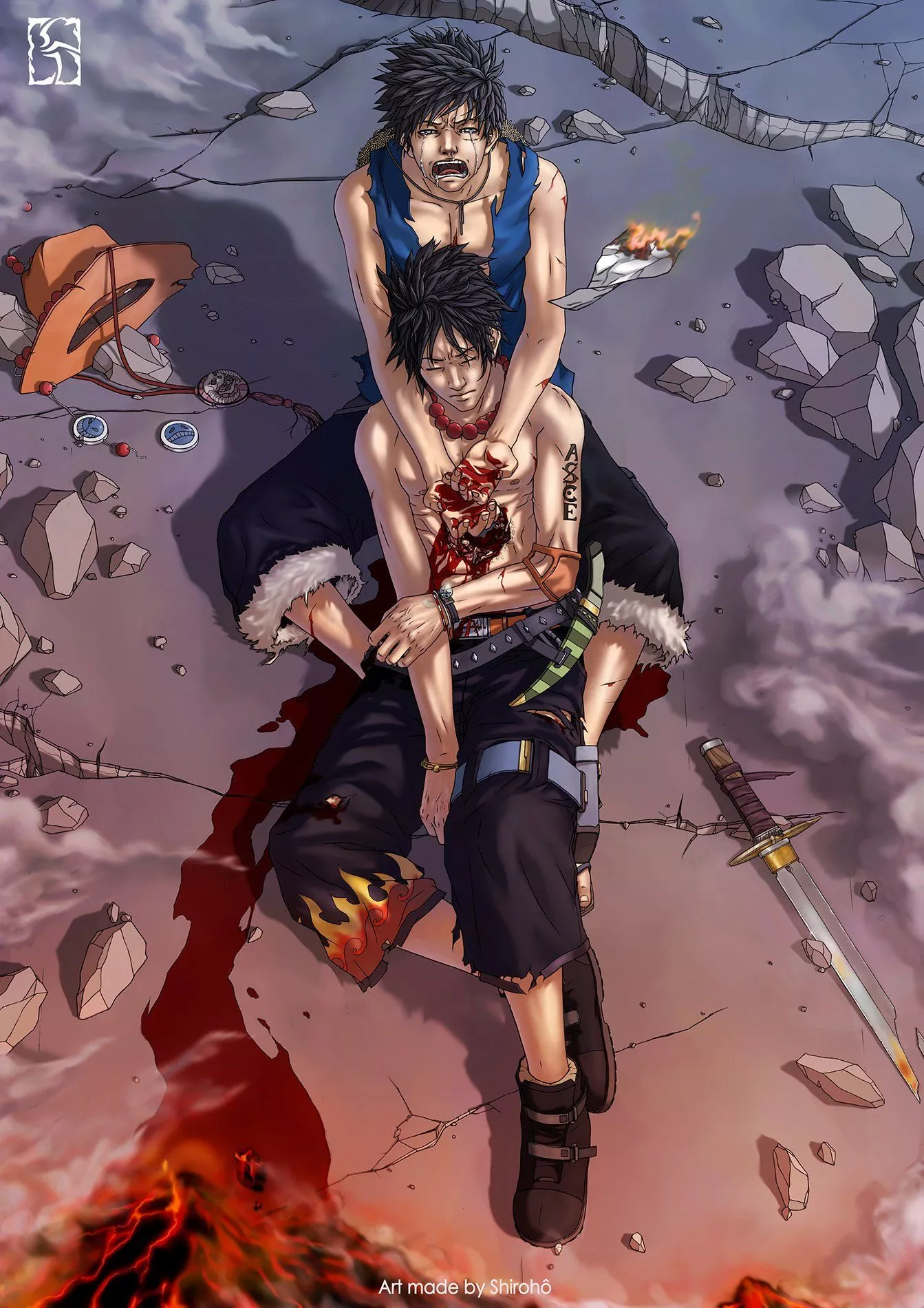 Ace Monkey D. Luffy Anime One Piece Art