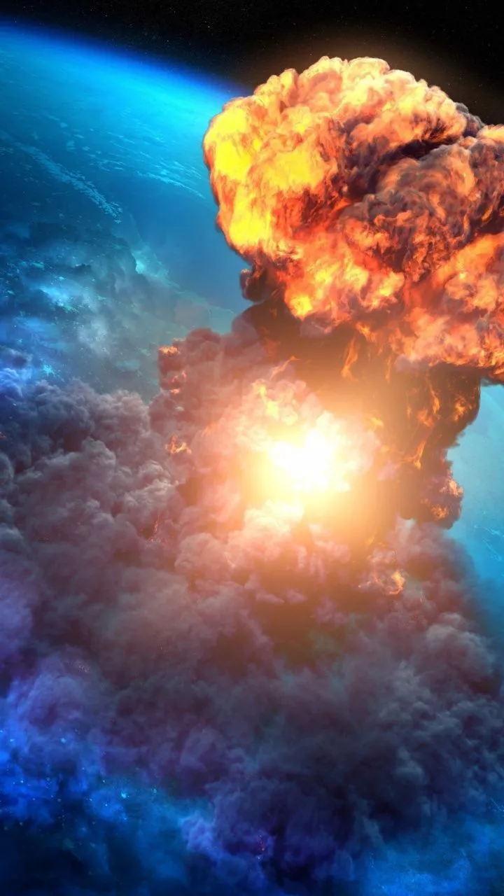 Explosion, digital artwork, fantasy, planet, 720x1280 wallpaper