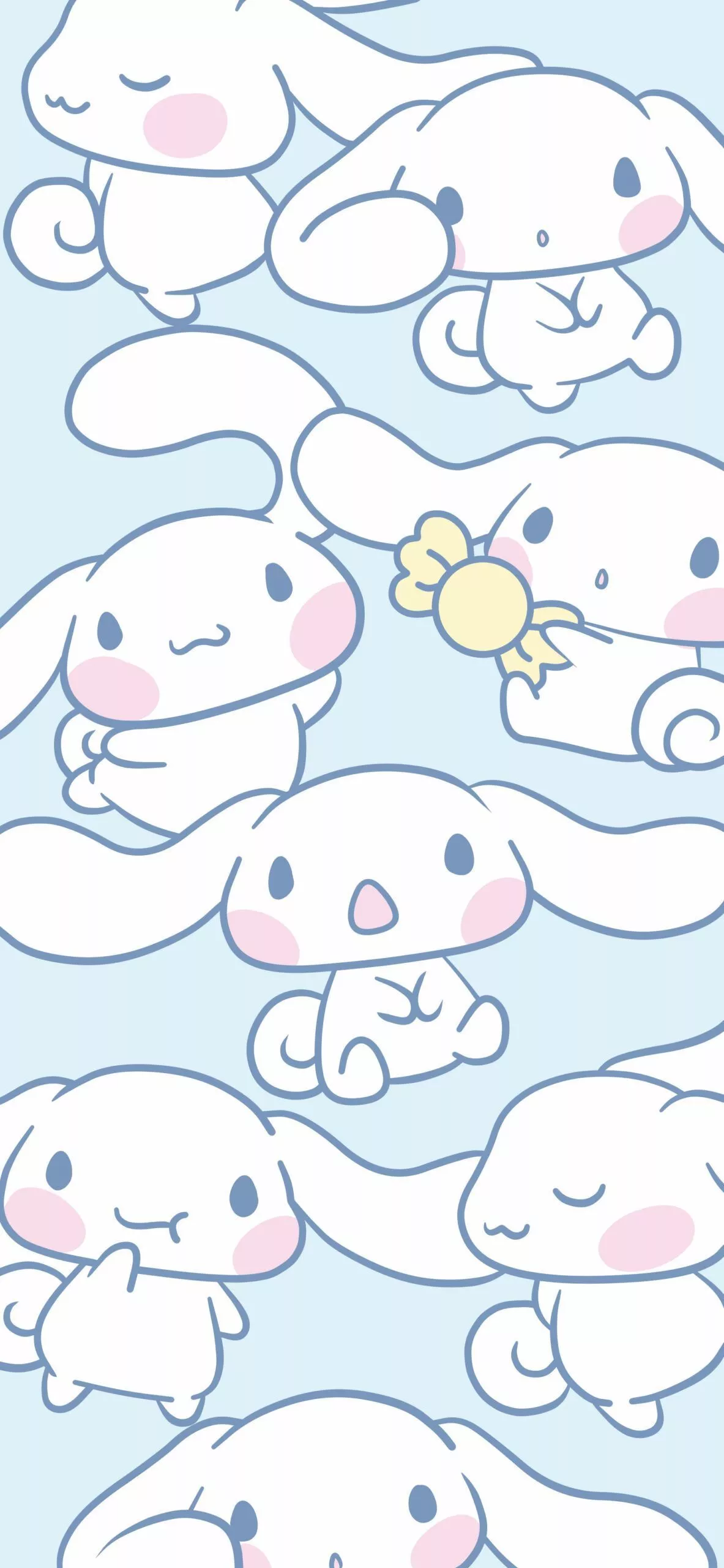 Cinnamoroll Light Blue Pattern Wallpaper