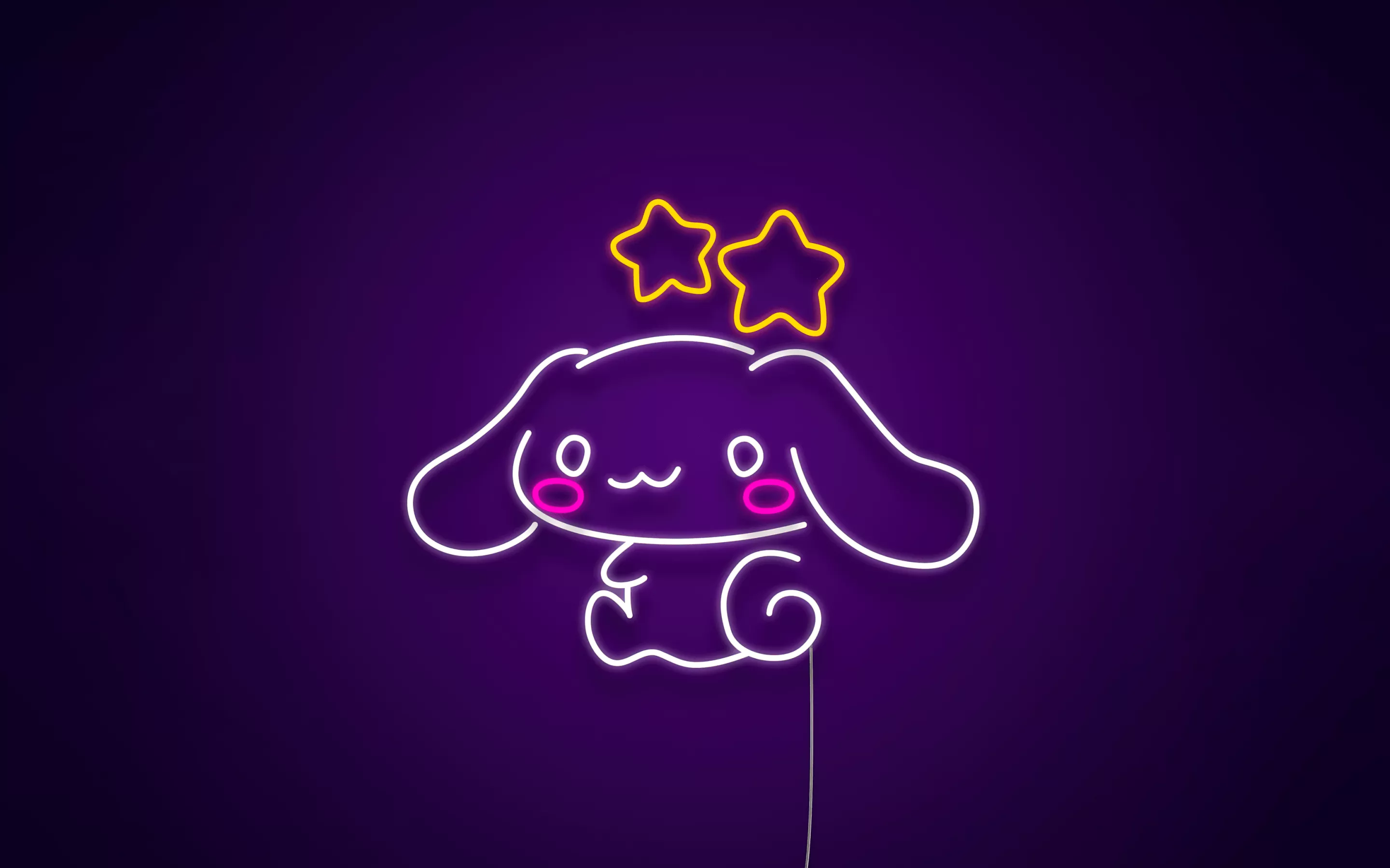 Cinnamoroll Wallpaper 4K, Neon, Purple