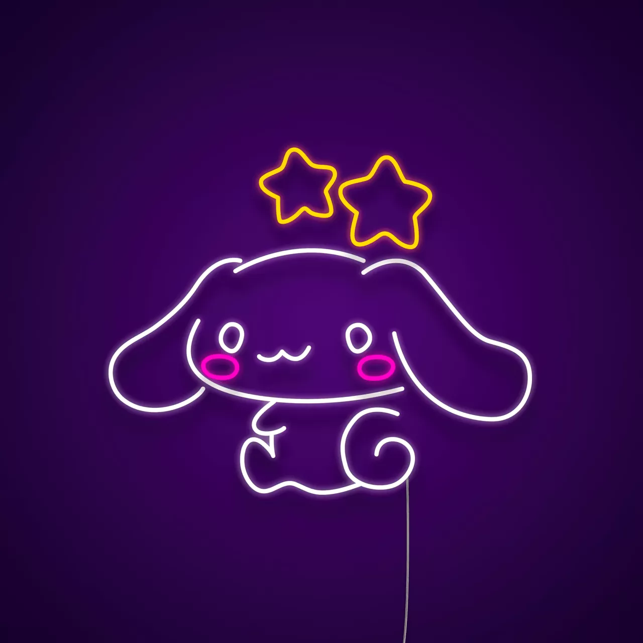 Cinnamoroll Wallpaper 4K, Neon, Purple