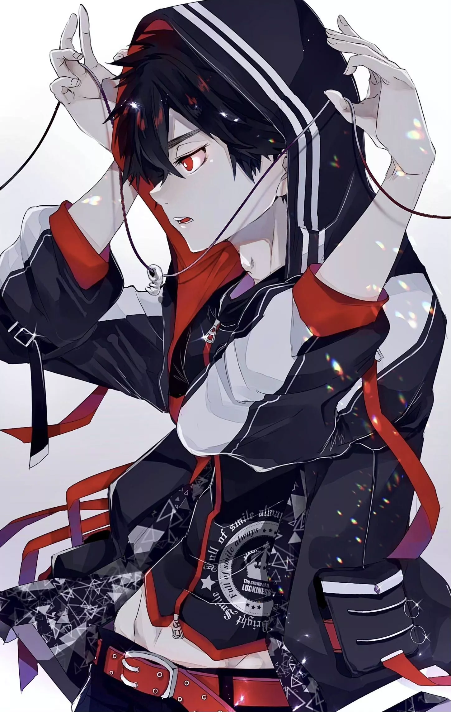 Download Black Hair Red Eyes Hoodie