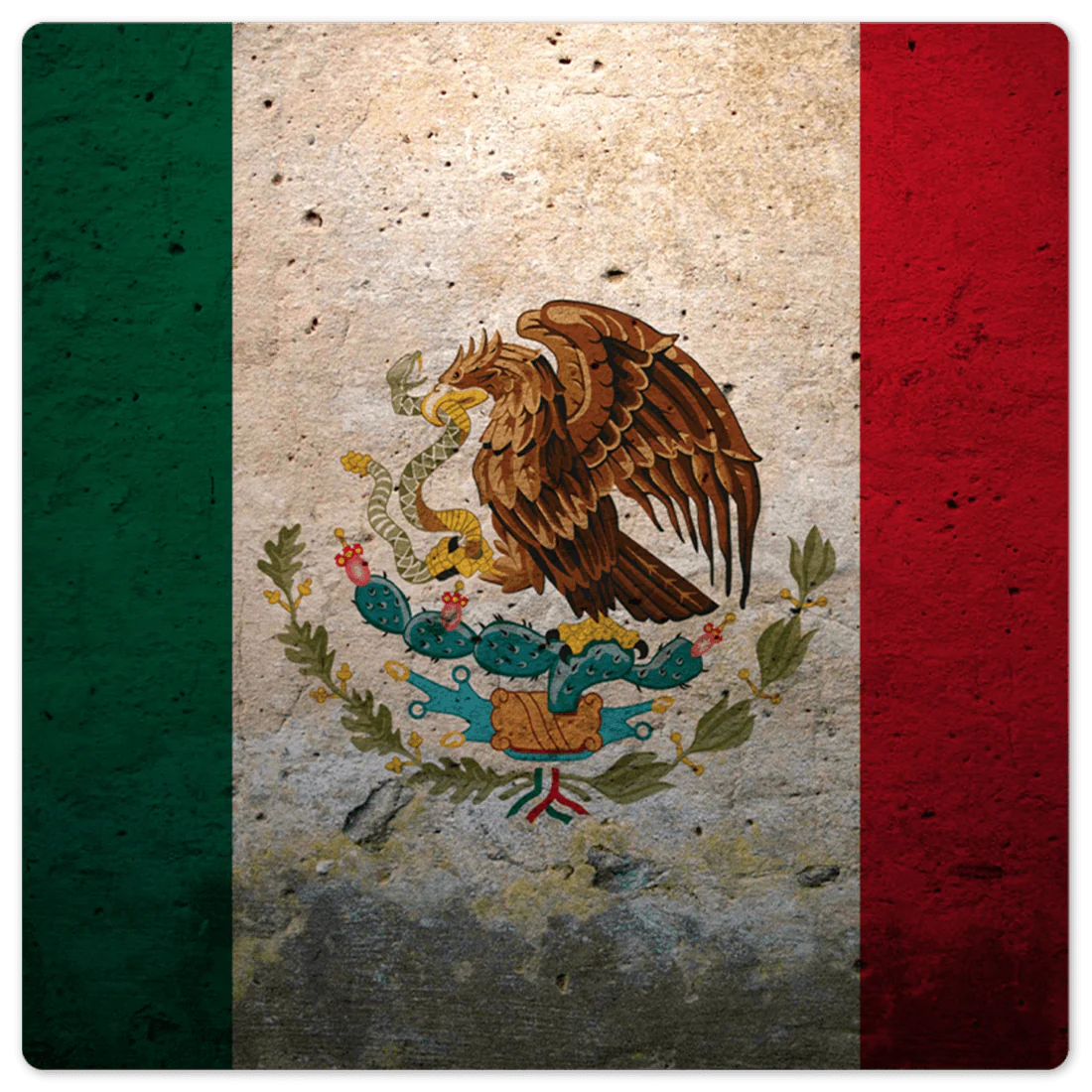 The Mexican Grunge Flag Wall Art