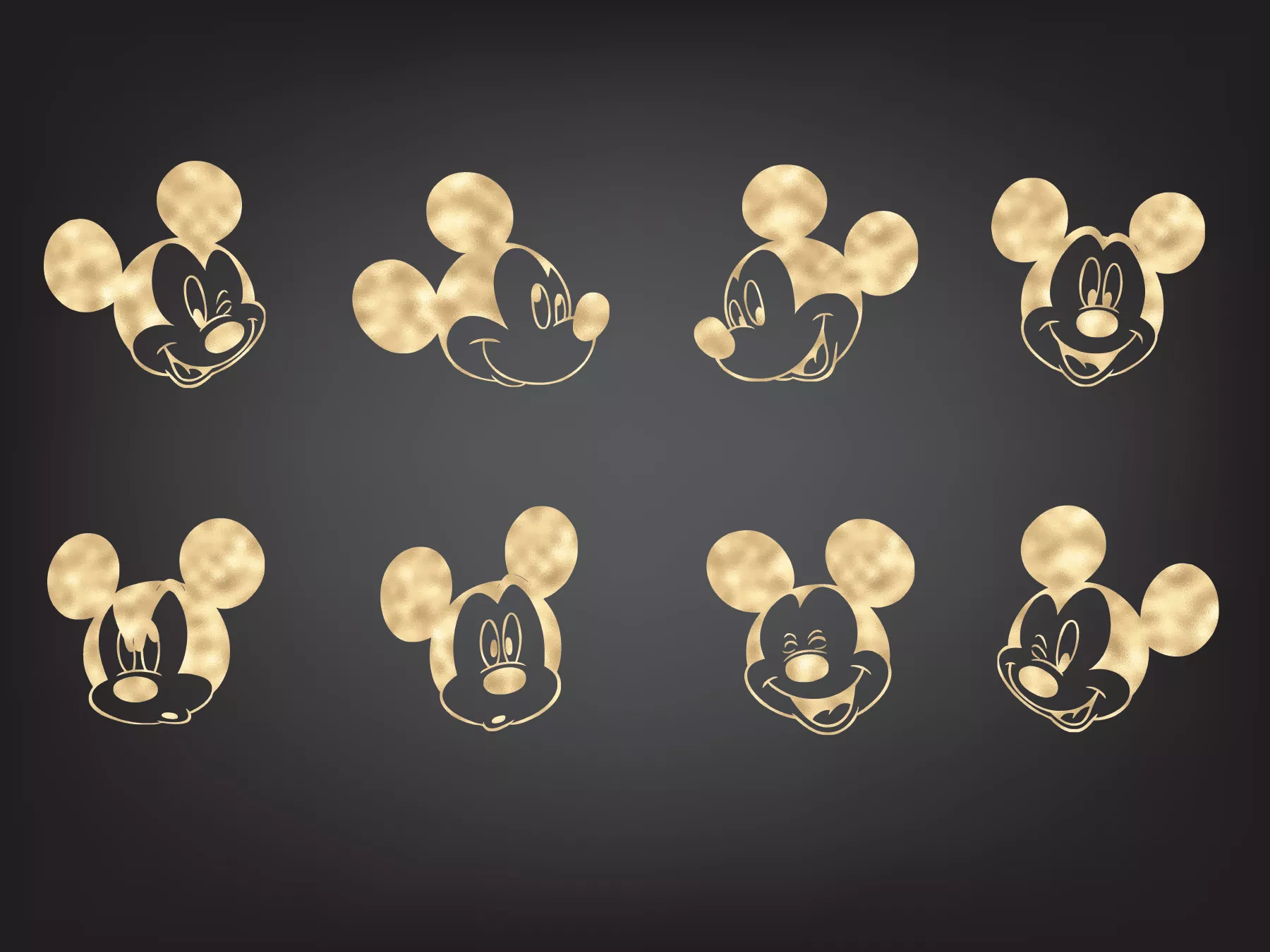 GOLD MICKEY MOUSE, Baby Clipart Png