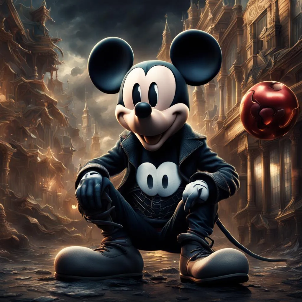 Mickey Mouse with Venom's face