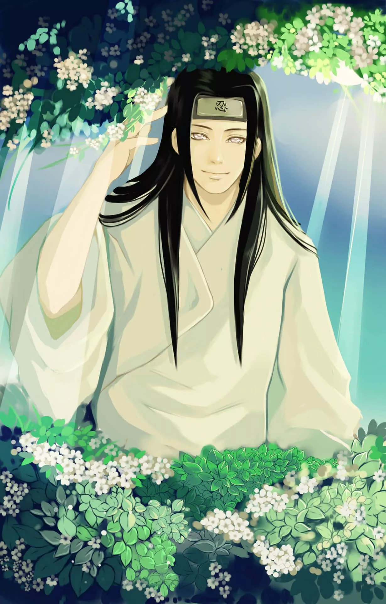 Download Smiling Neji Hyuga Wallpaper