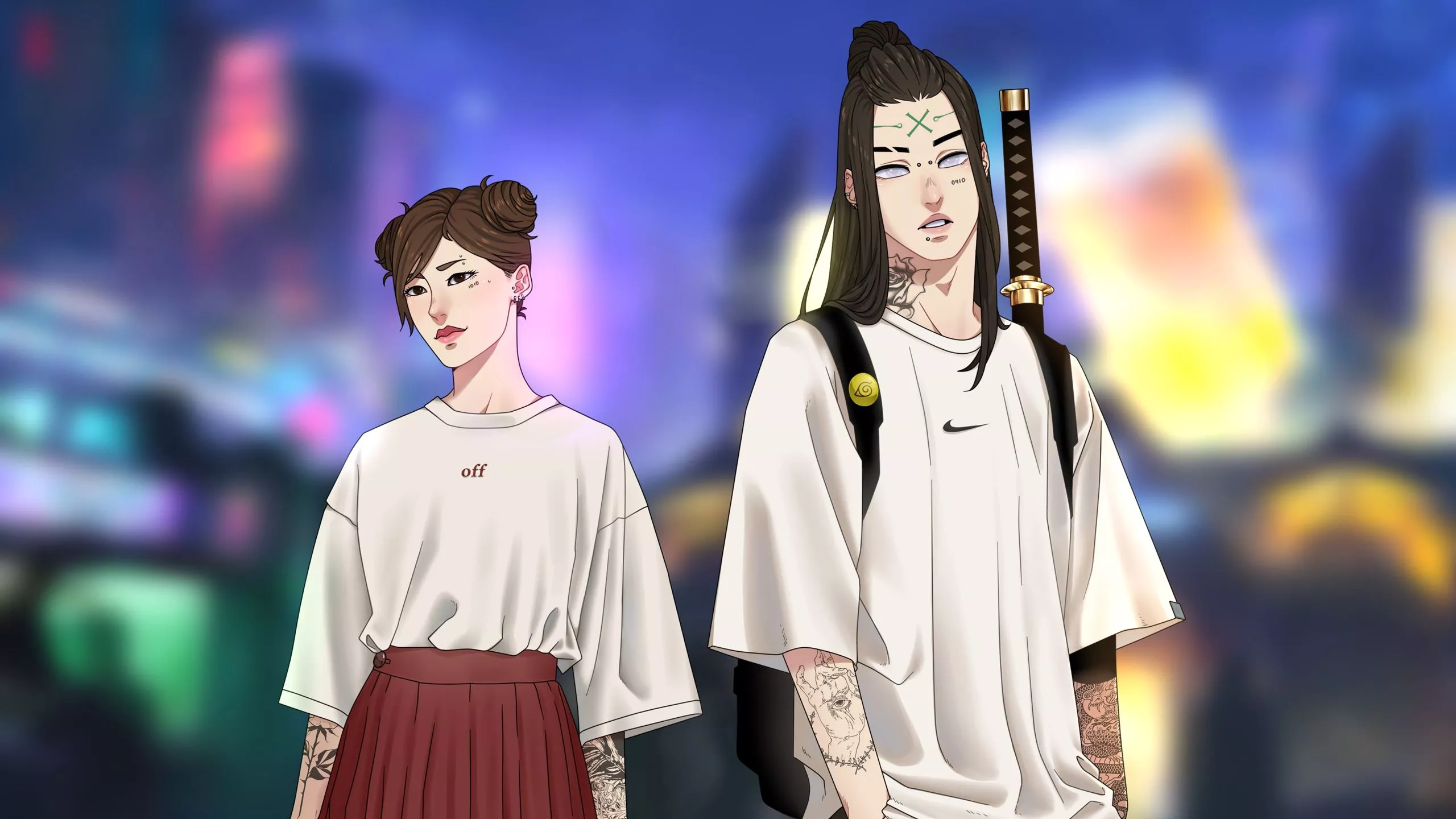 Neji Hyuga Nike Off White Tenten HD