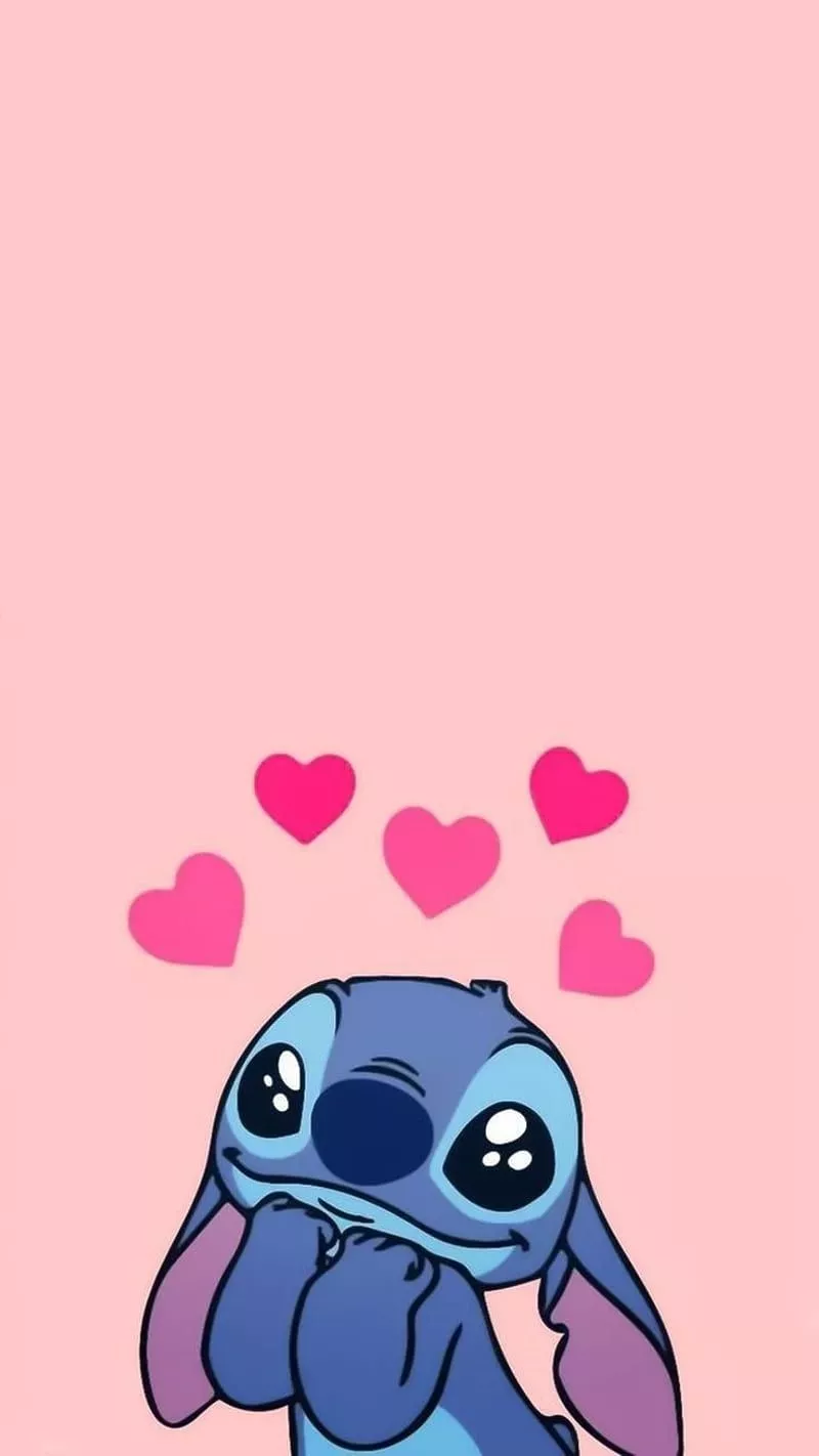 Stitch, corazones, lilo, love, HD phone wallpaper