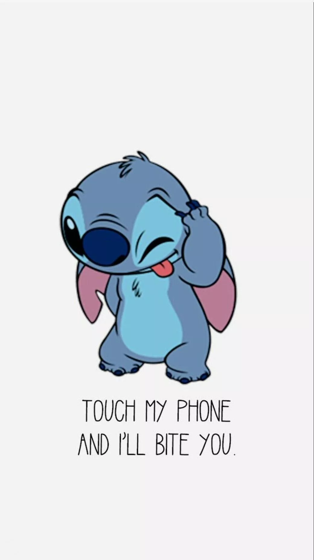 Cute Stitch Touch My iPhone Wallpaper