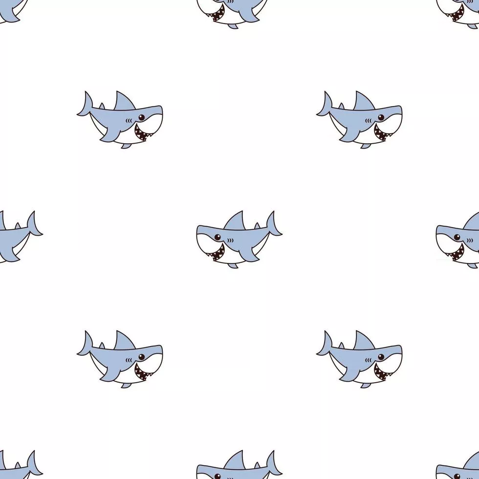 Cute shark cartoon seamless pattern