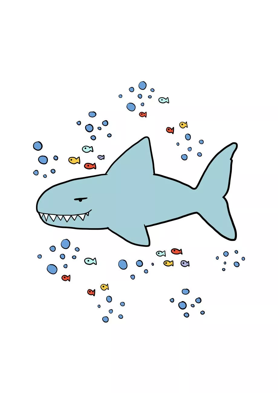 Wall Mural obsbot cute shark