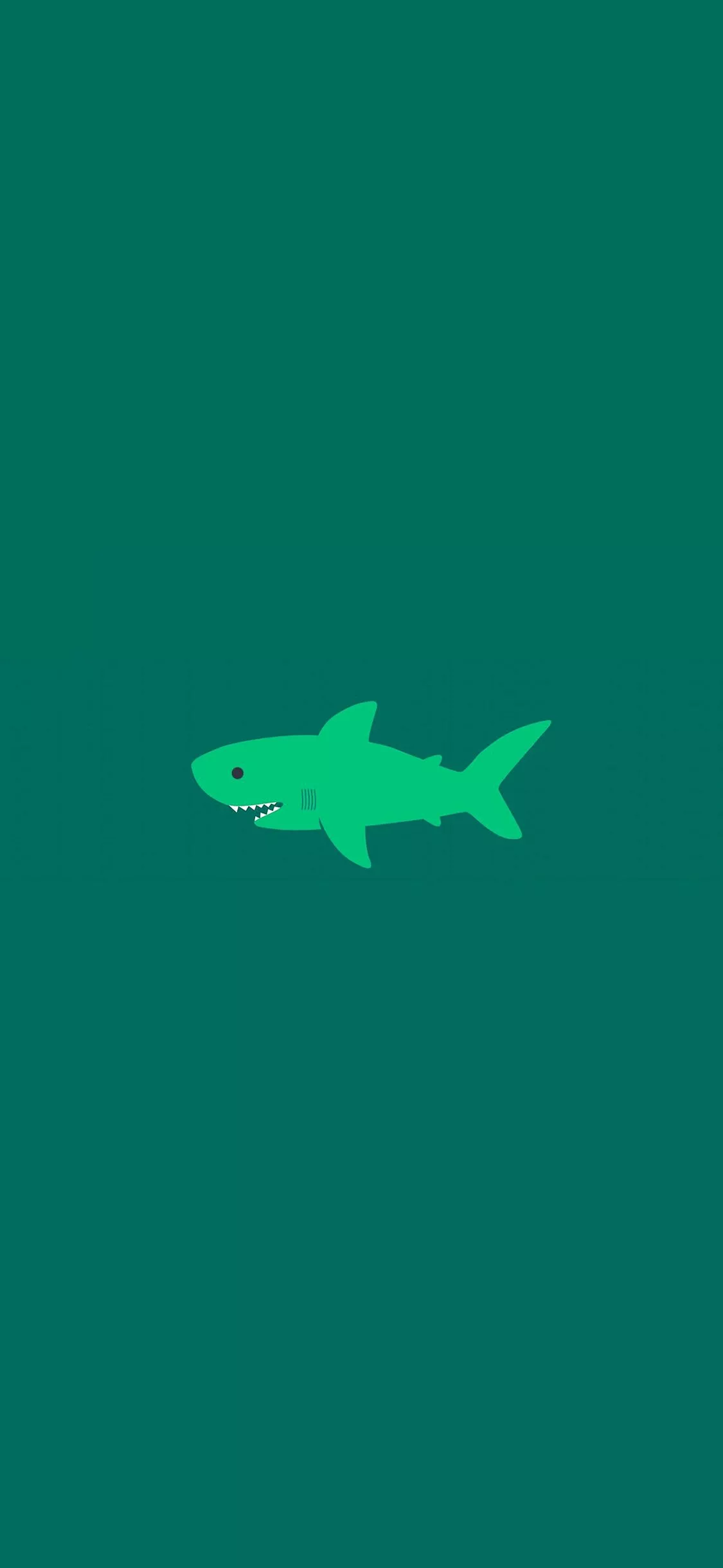 Cute Shark Green Minimal Wallpaper