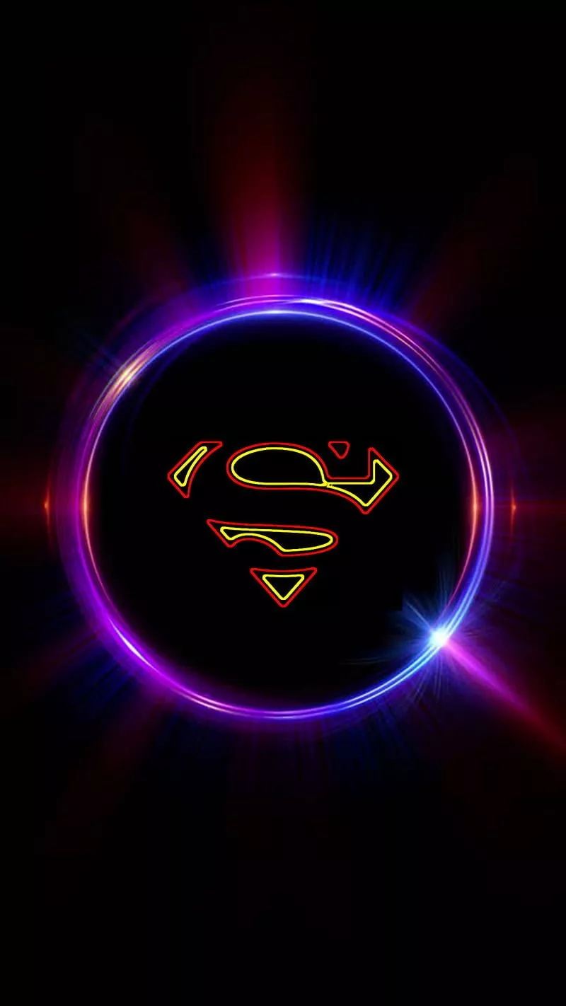 SUPERMAN LOGO, lights, neon, HD phone