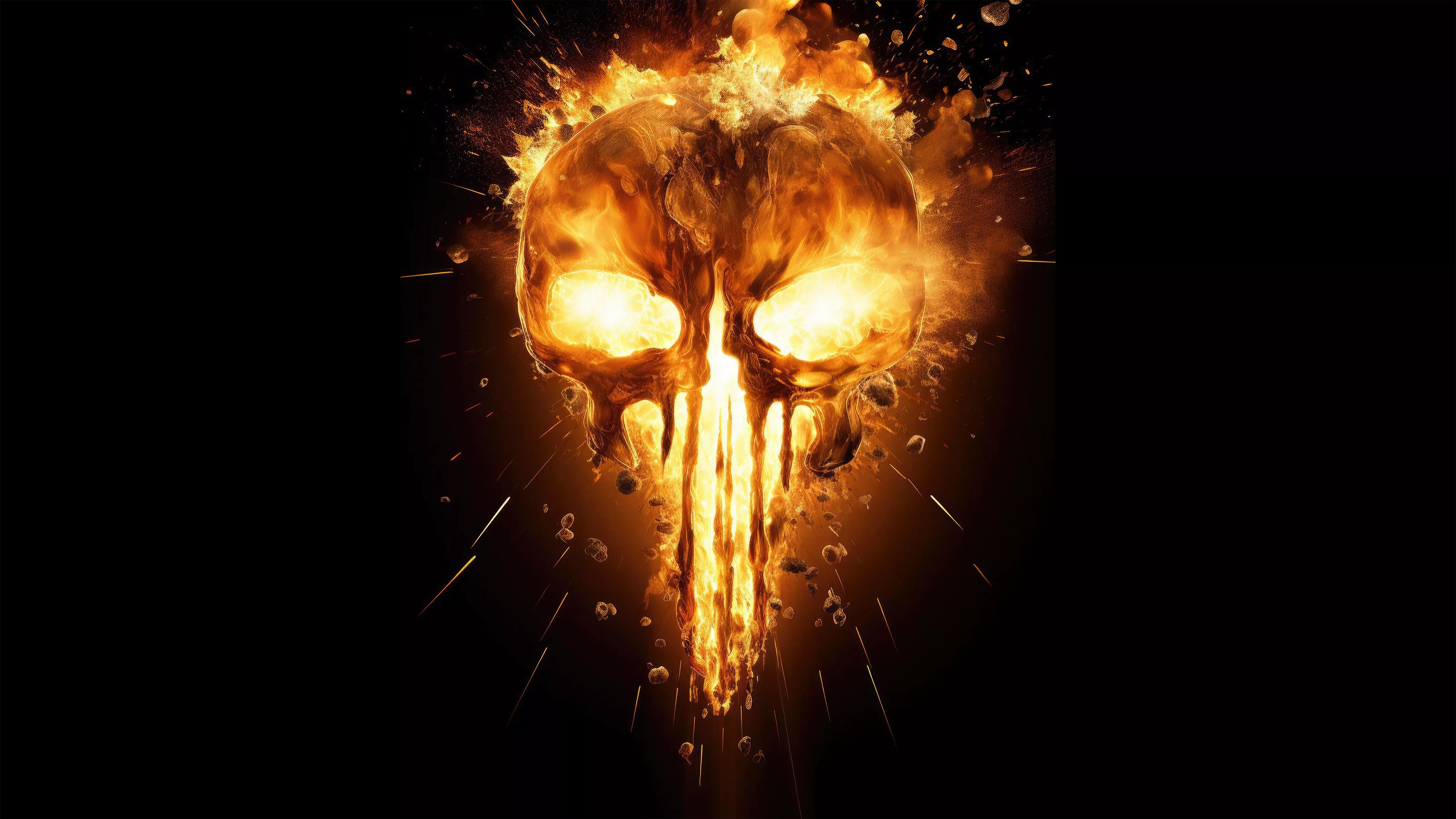 Punisher Skull Fire Wallpaper, HD