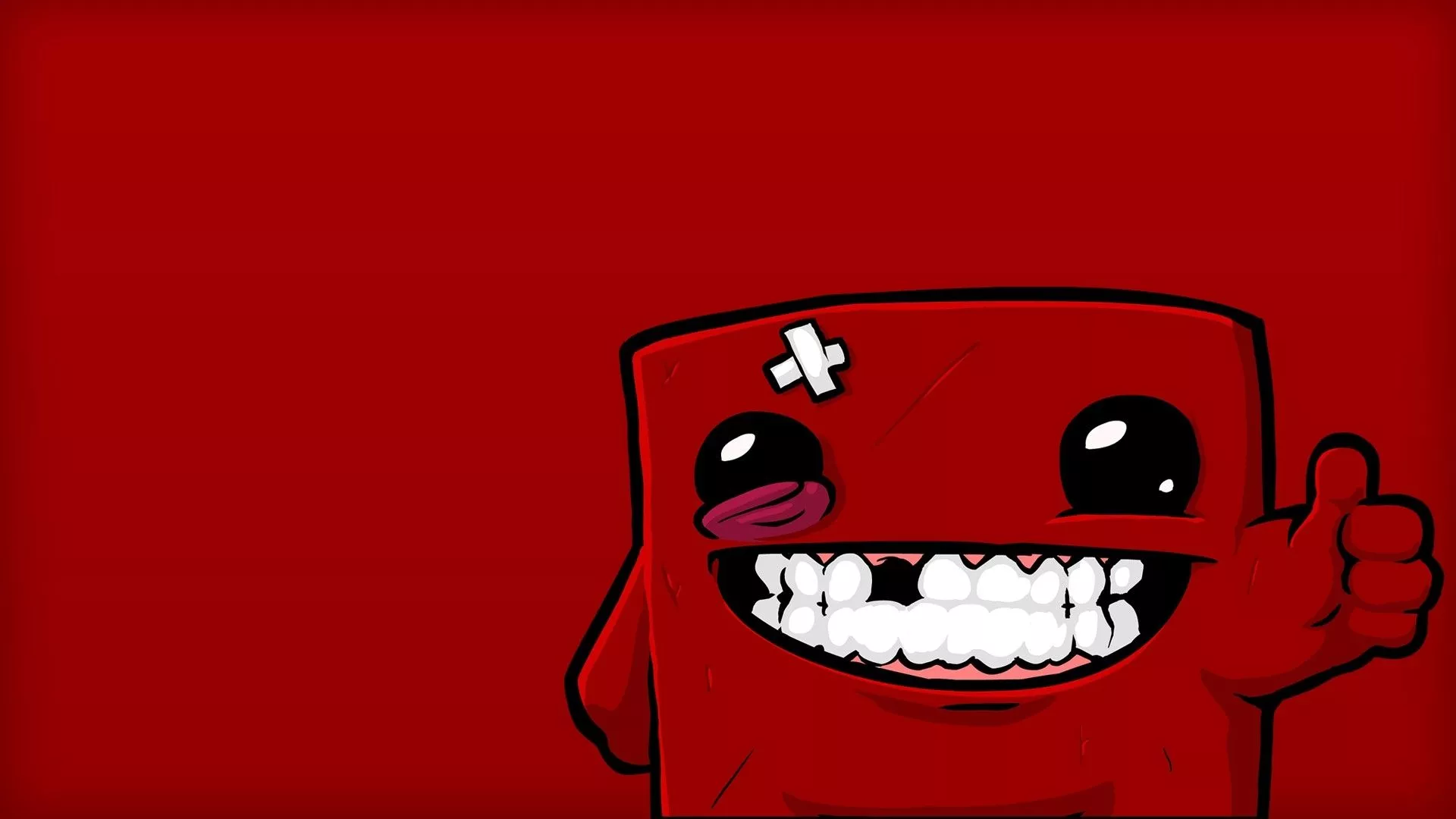 super meat boy, character, smile