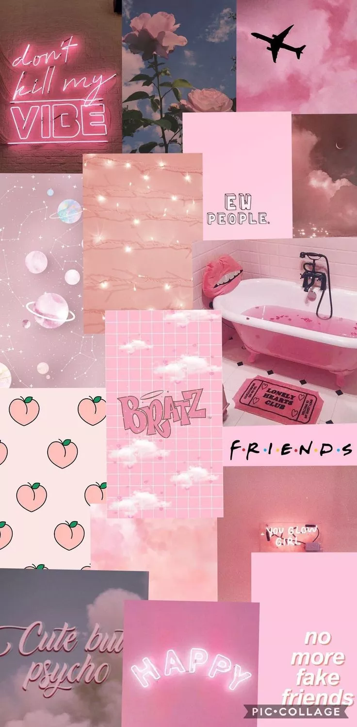 Baby Pink Aesthetic Wallpaper Collage