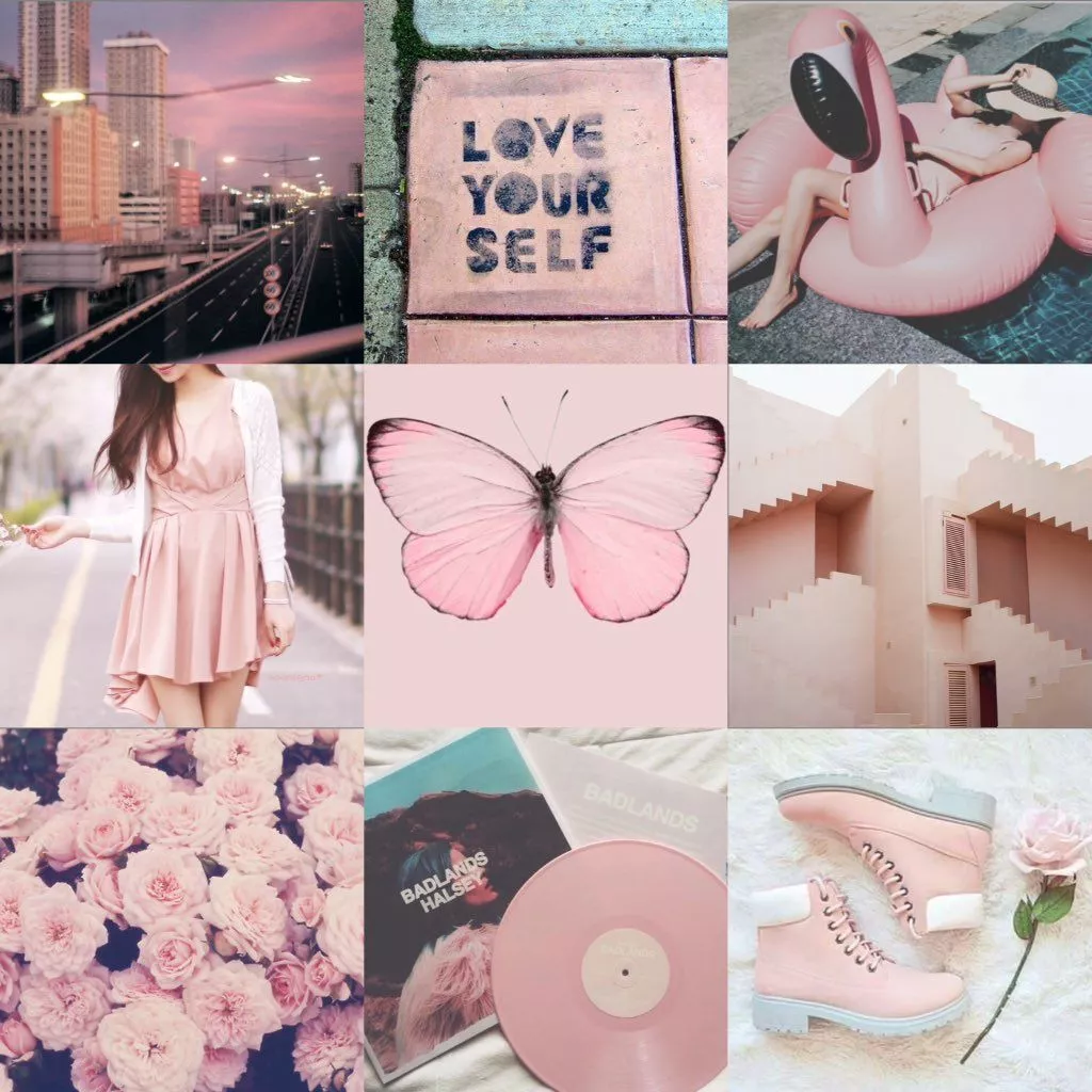 Light pink aesthetic collage