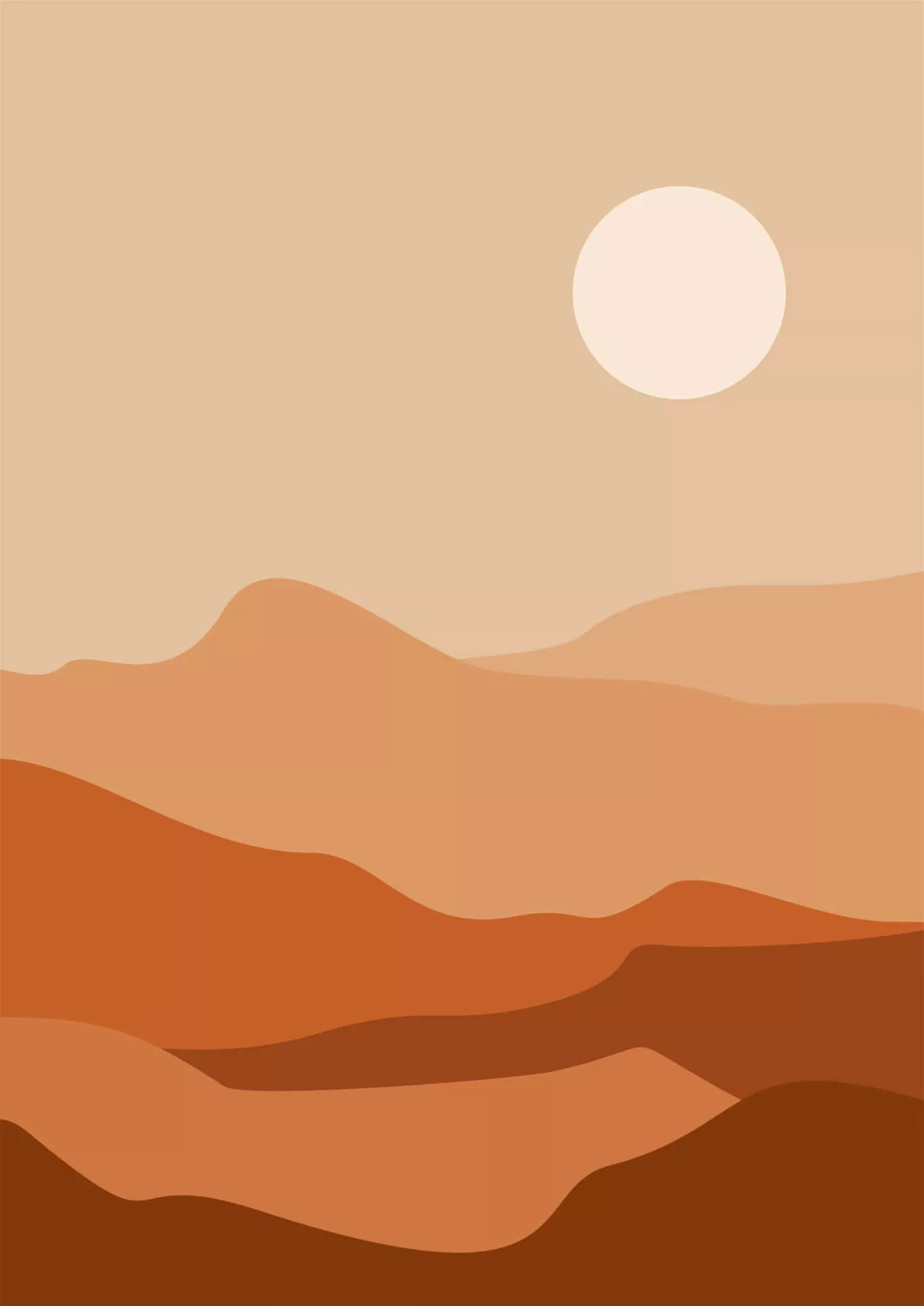 Download Vector Desert Landscape Orange