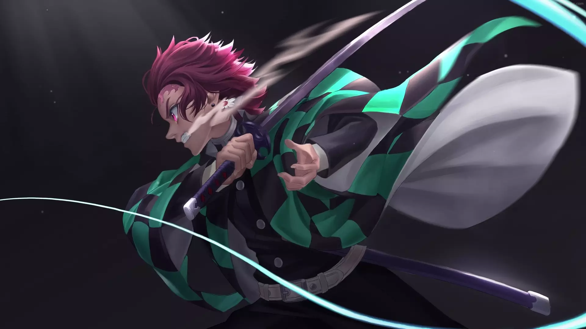 Video wallpaper Tanjiro Sword Anime