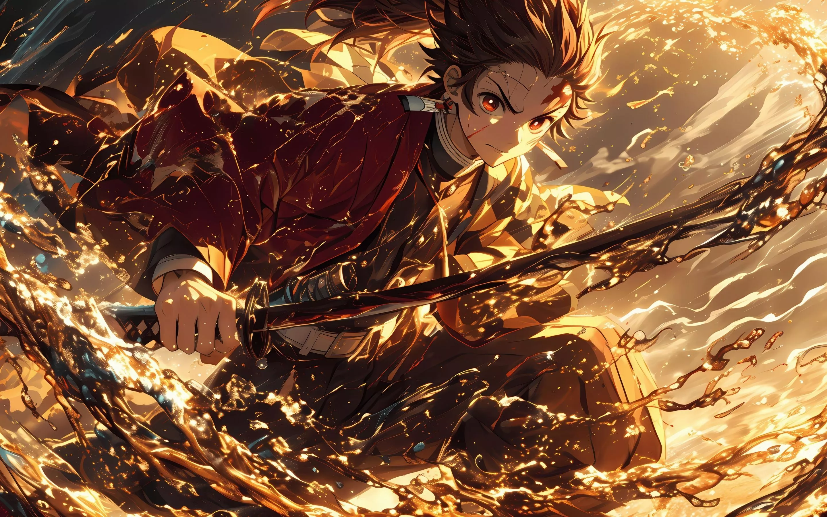 Tanjiro Kamado Wallpaper 4K, Action