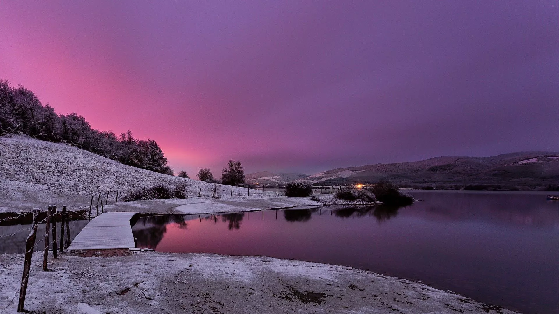 Download Purple Sunset Snow Landscape