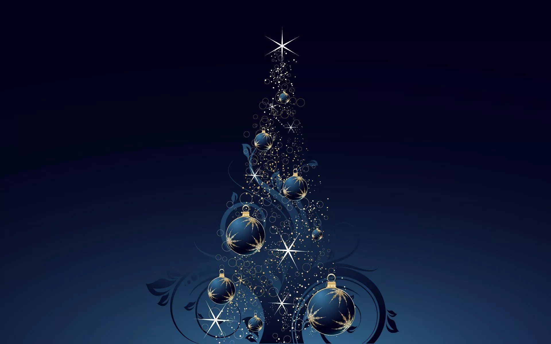 Elegant Blue Christmas Tree HD Wallpaper