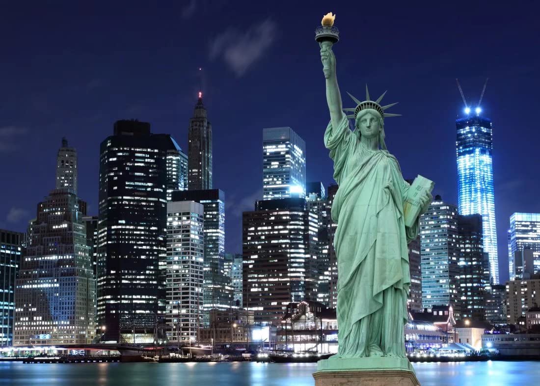 Amazon.com, BELECO 7x5ft Fabric Statue of Liberty Backdrop New York City Night Urban Cityscape New York Skyline Background NYC Party Decorations Banner New York Theme Birthday Shoot Studio Photo Props Wallpaper