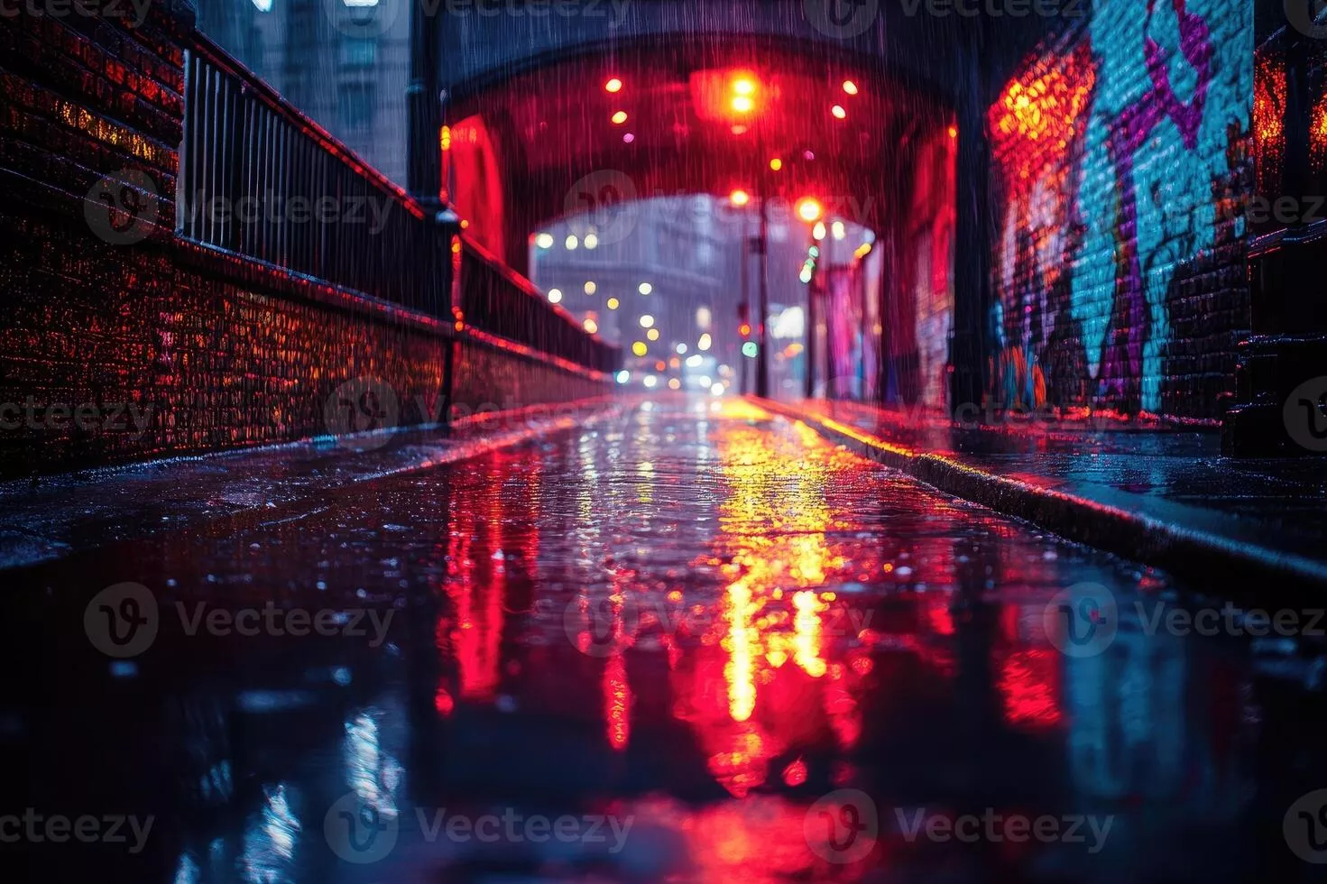 Rainy City Night Image