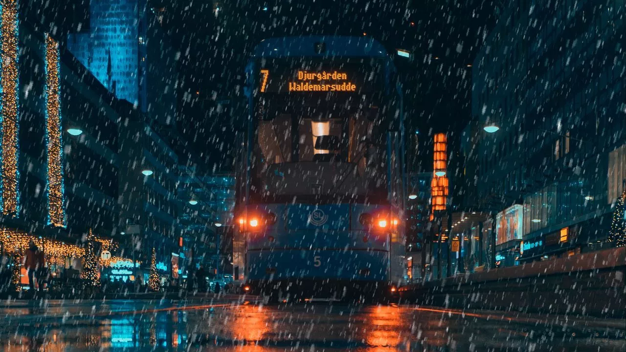 Wallpaper rain, transport, city
