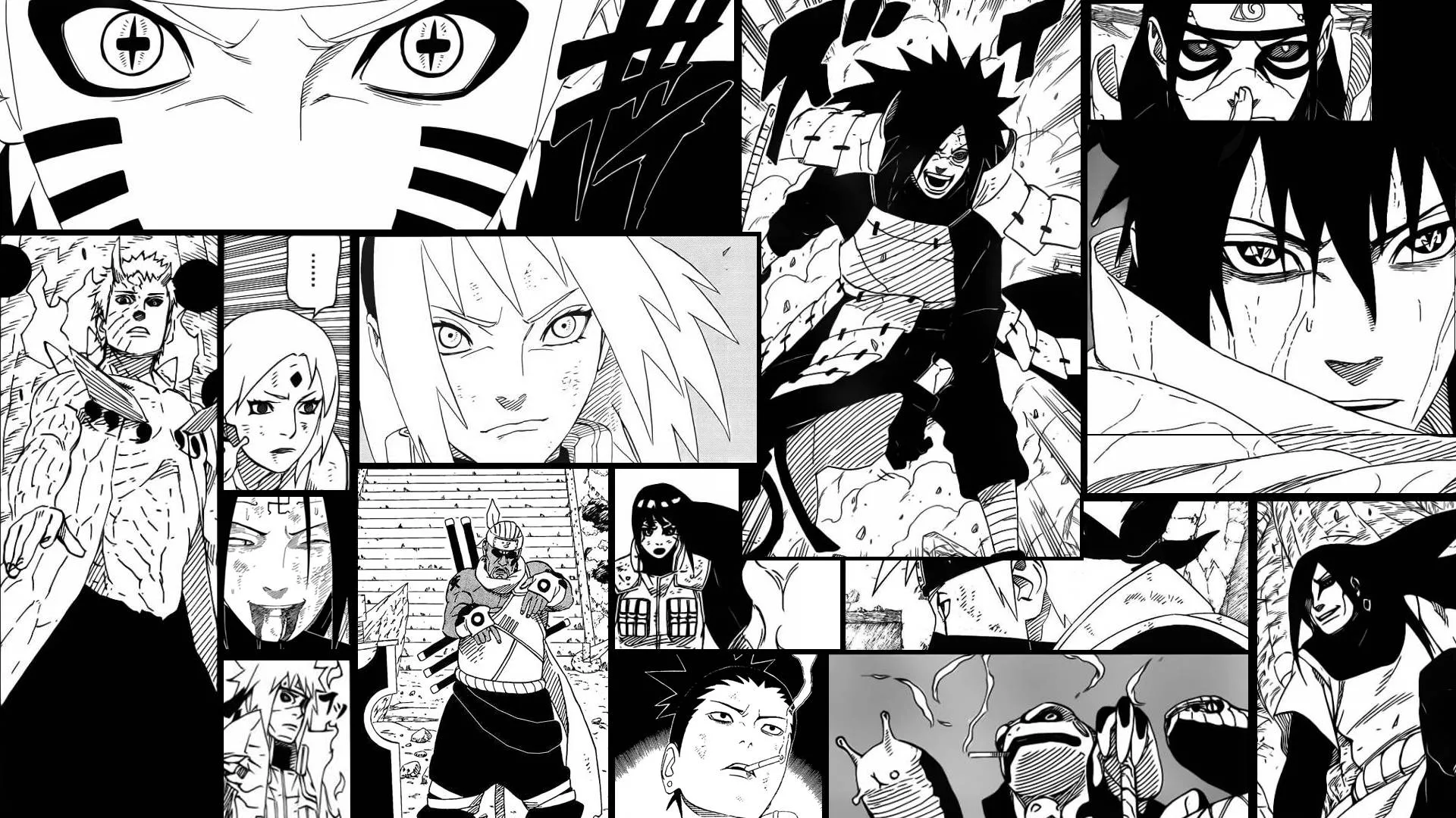 White Naruto Manga Panels Wallpaper