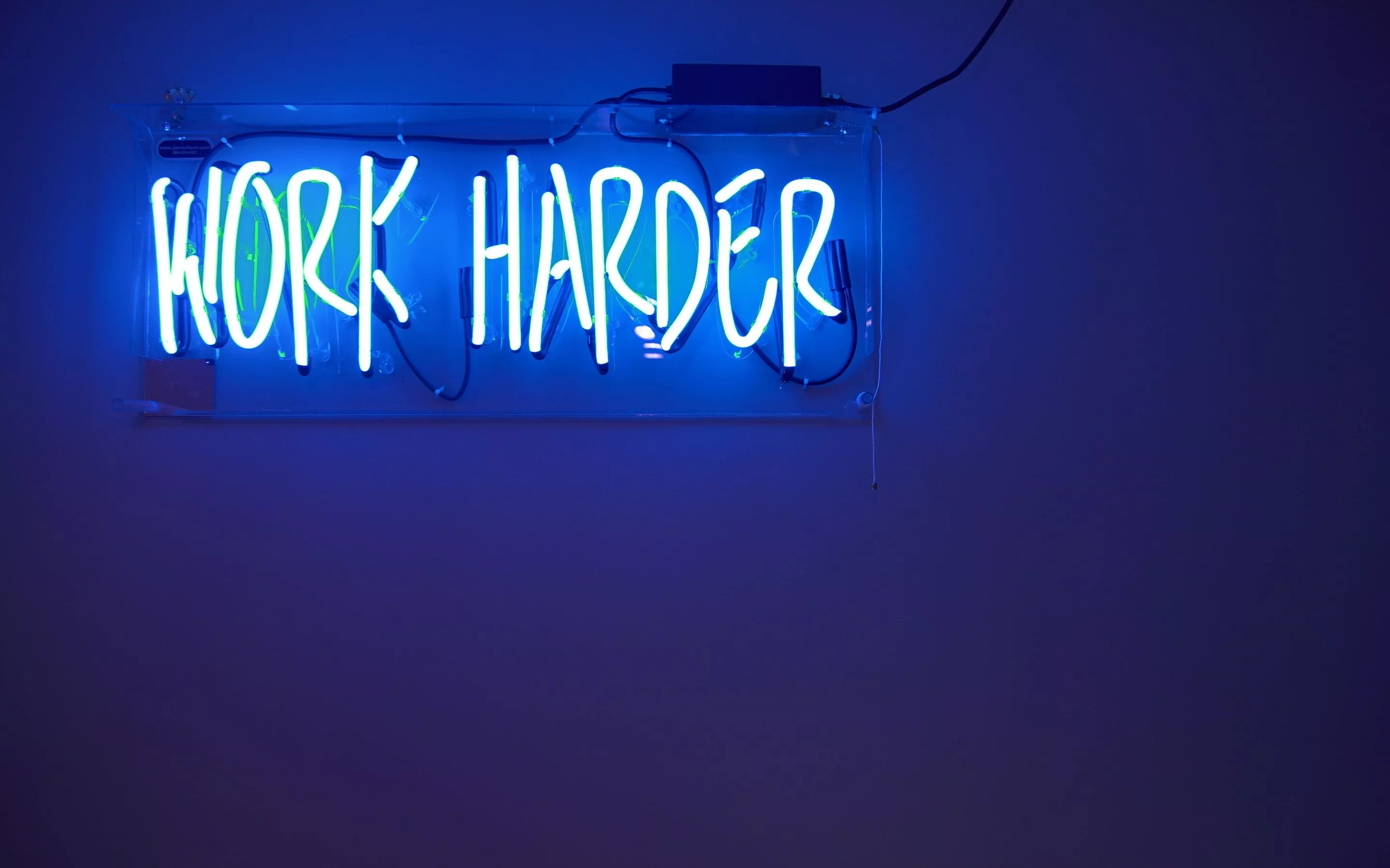 Work harder Wallpaper 4K, Neon Lights