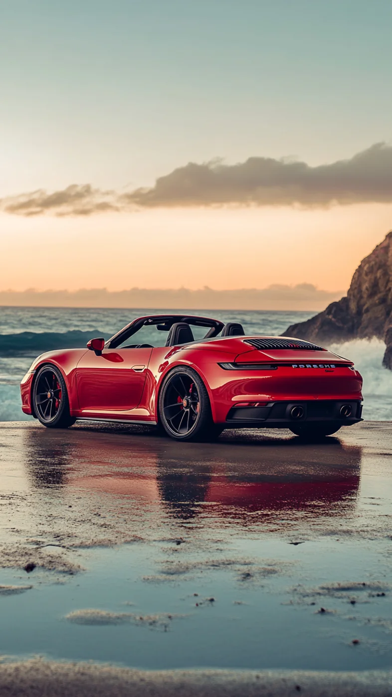 Red Porsche Car Mobile Wallpaper
