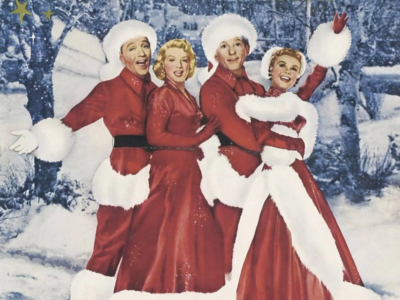 White Christmas Santa Outfits Wallpaper