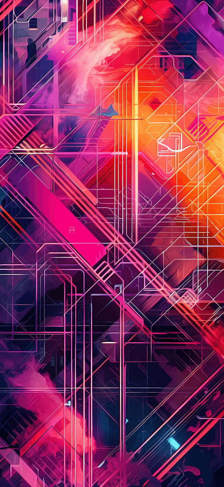 Abstract Neon Circuitry iPhone
