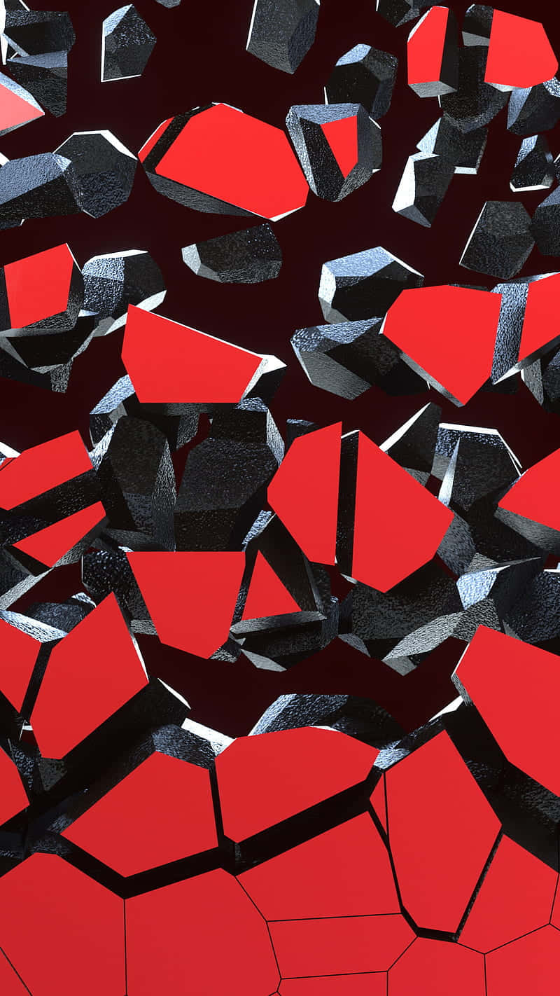Abstract Redand Black Geometric Shapes